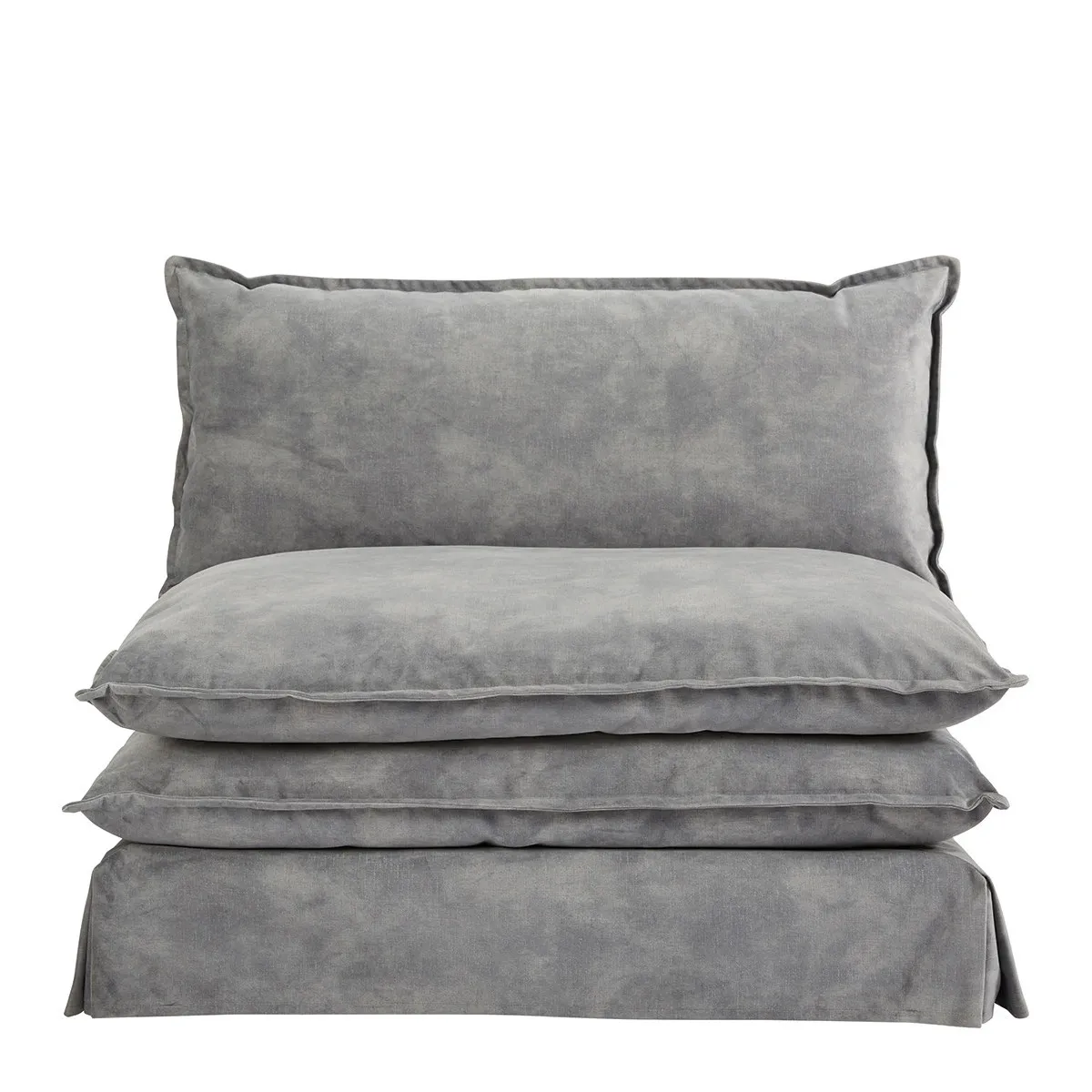 Fauteuil leo velours - gris clair Gris