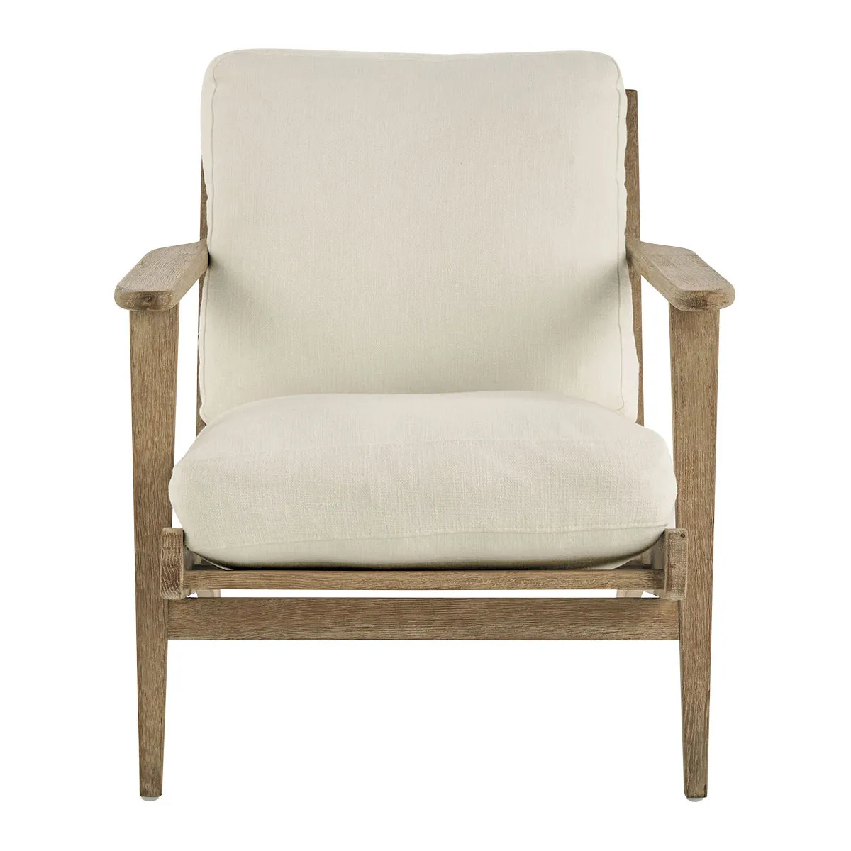 Fauteuil en coton et lin Beige JULES