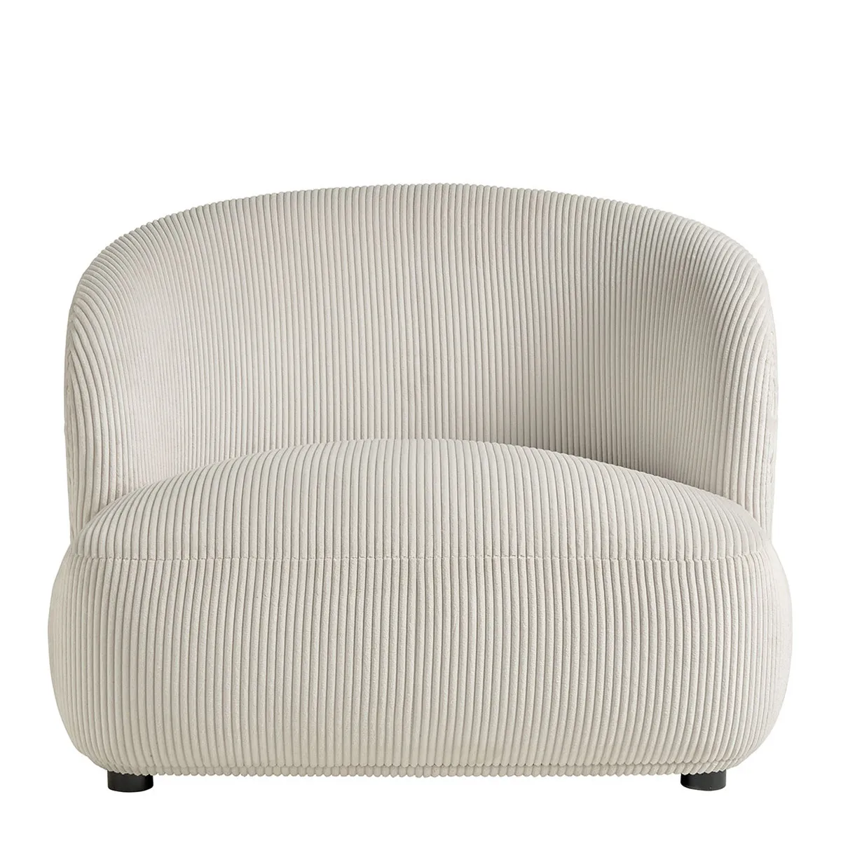 Fauteuil lisette large en velours côtelé - crème Beige LISETTE