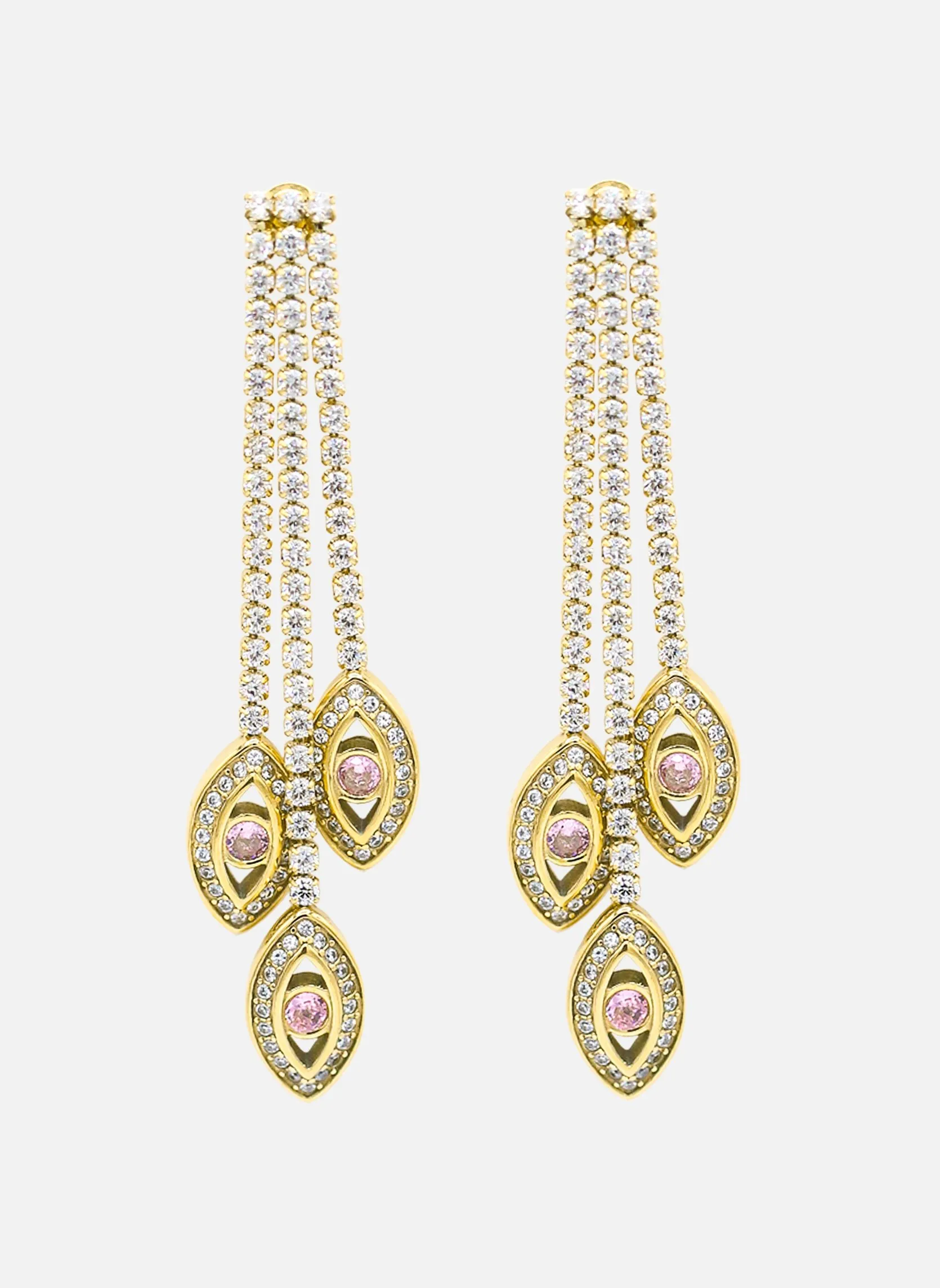 Boucles d'oreilles pendantes luxor Rose LUXOR