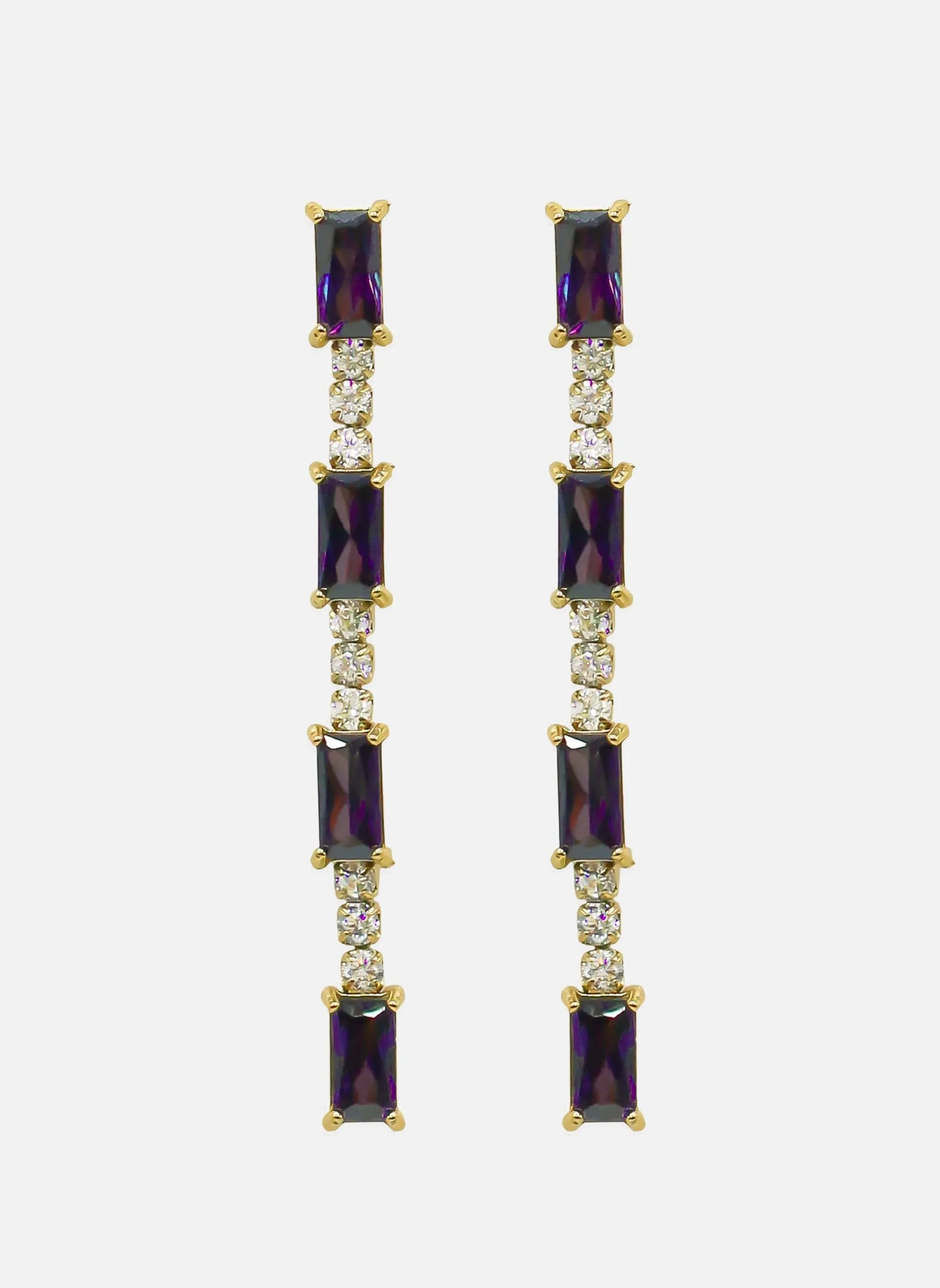 Boucles d'oreilles pendantes solene Violet SOLENE
