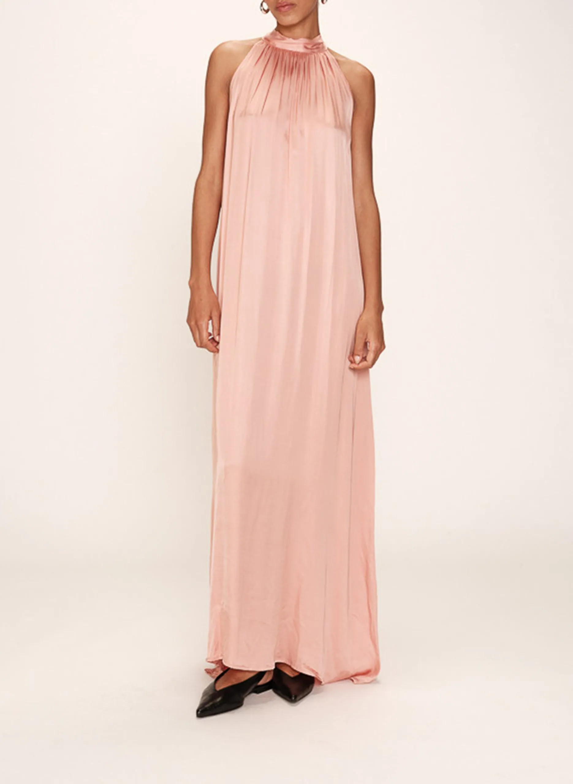 Robe longue col montant Rose ROSE