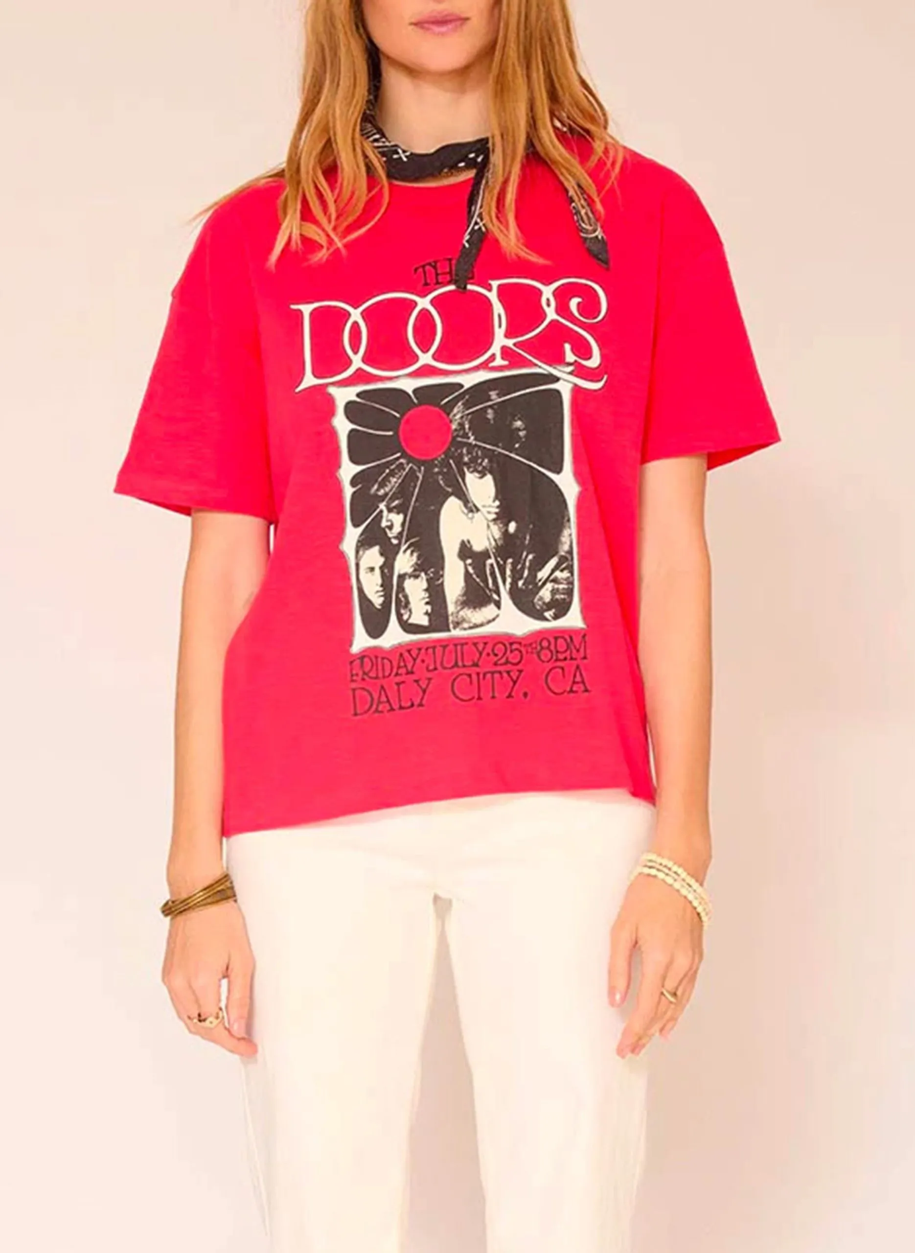 Tee-shirt droit imprimé en coton Rouge TILDA DOORS
