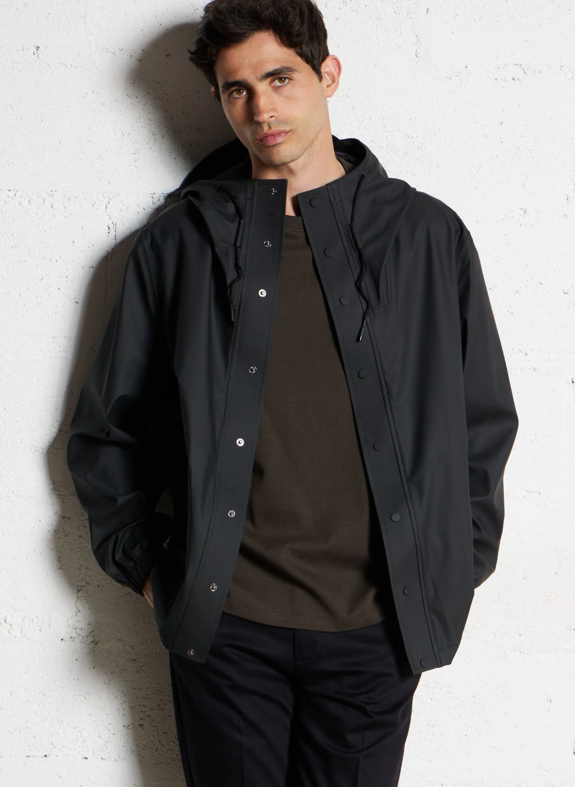 Imperméable col montant Noir