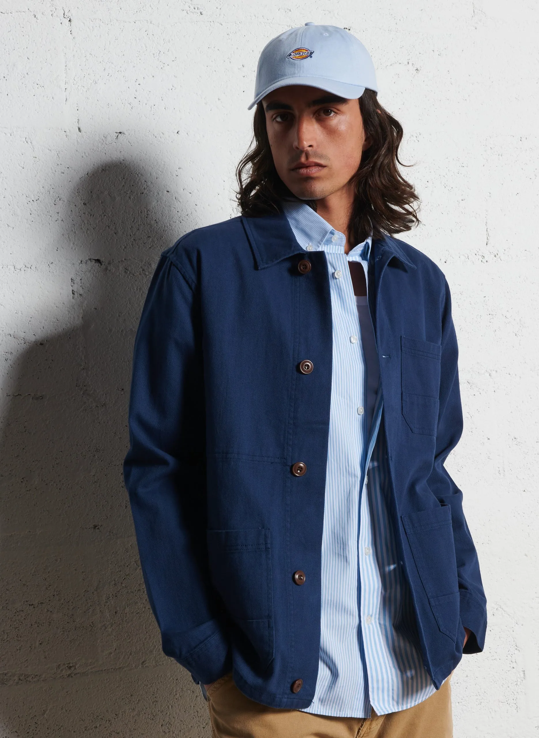 Surchemise droite en coton Bleu TANEL