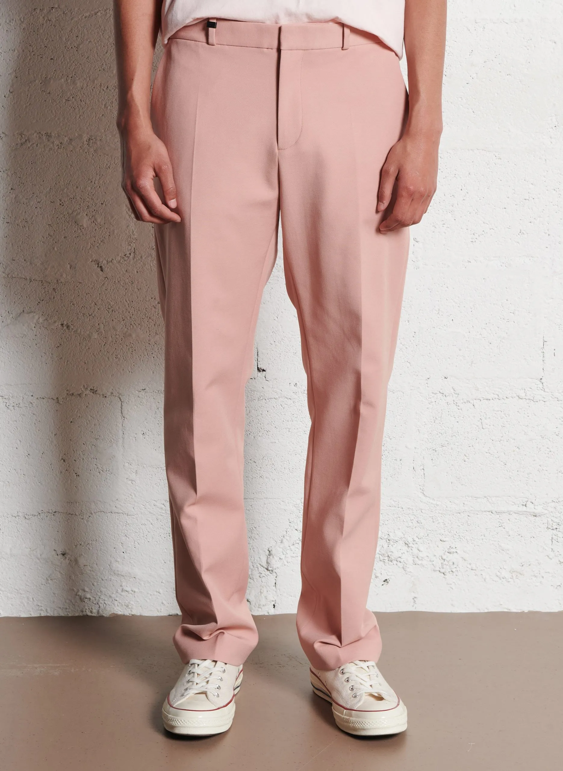 Pantalon de costume en coton mélangé Rose