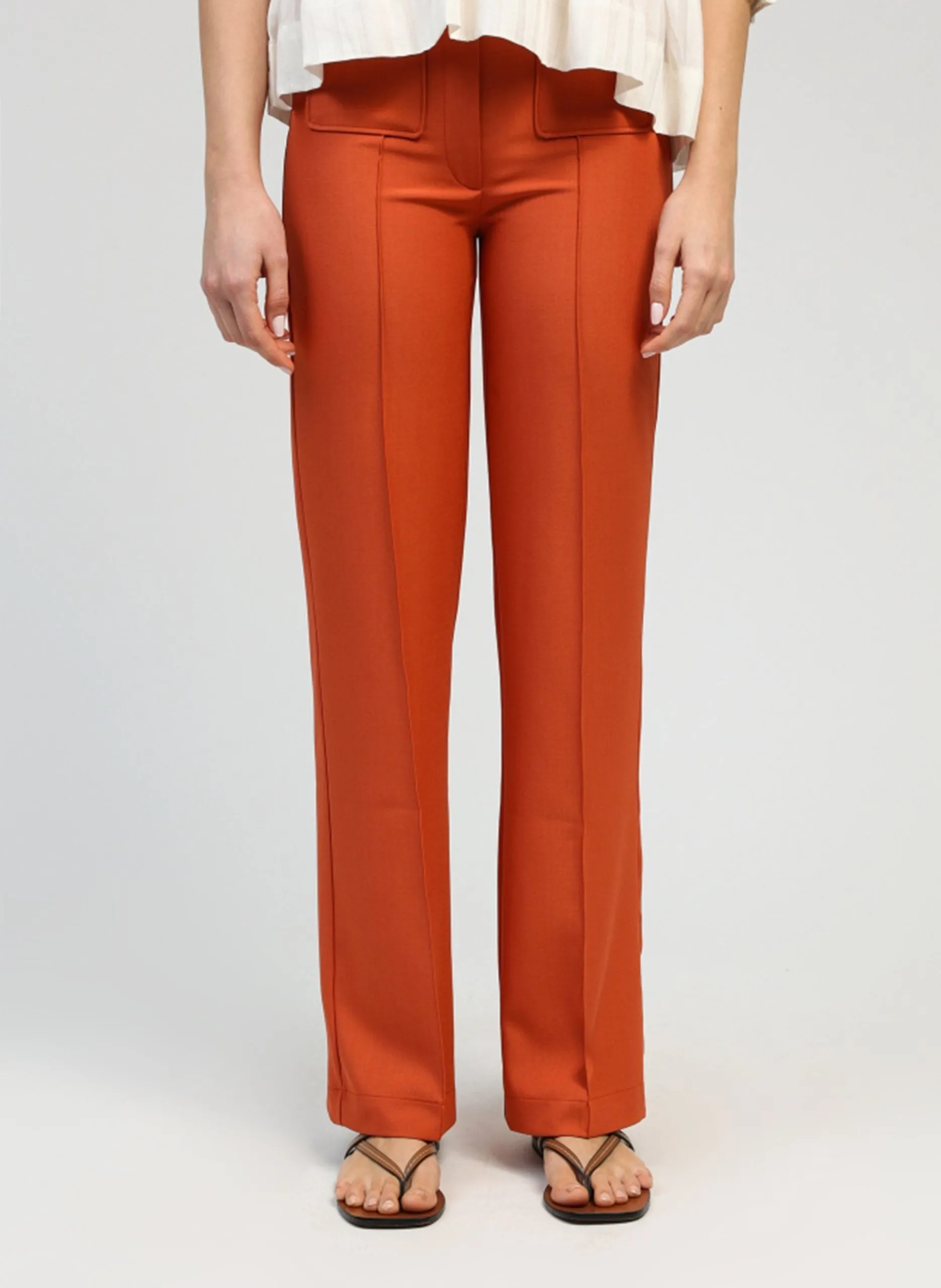Pantalon droit à pinces Orange PADY