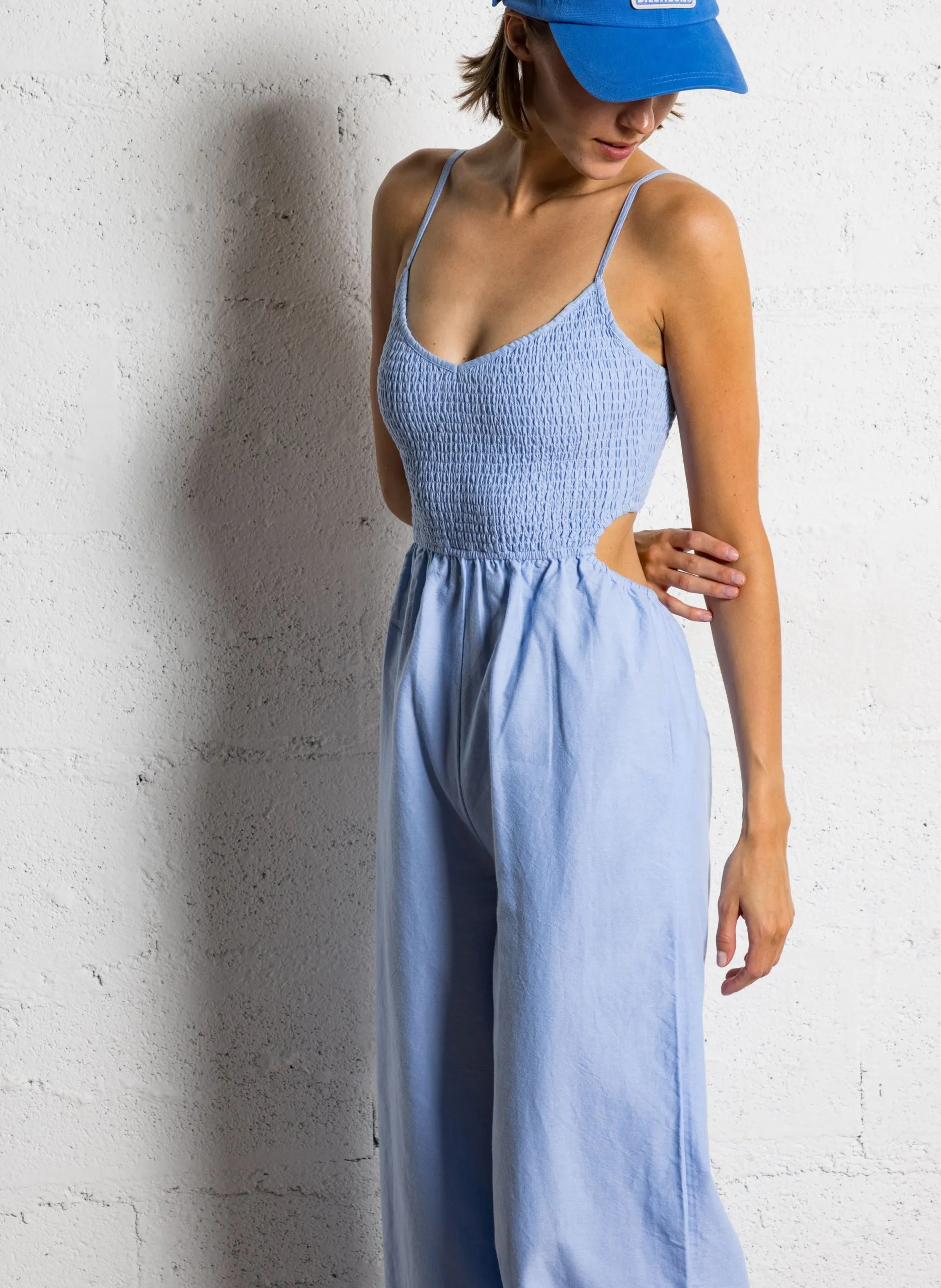 Combinaison large en coton Bleu TO THE MOON