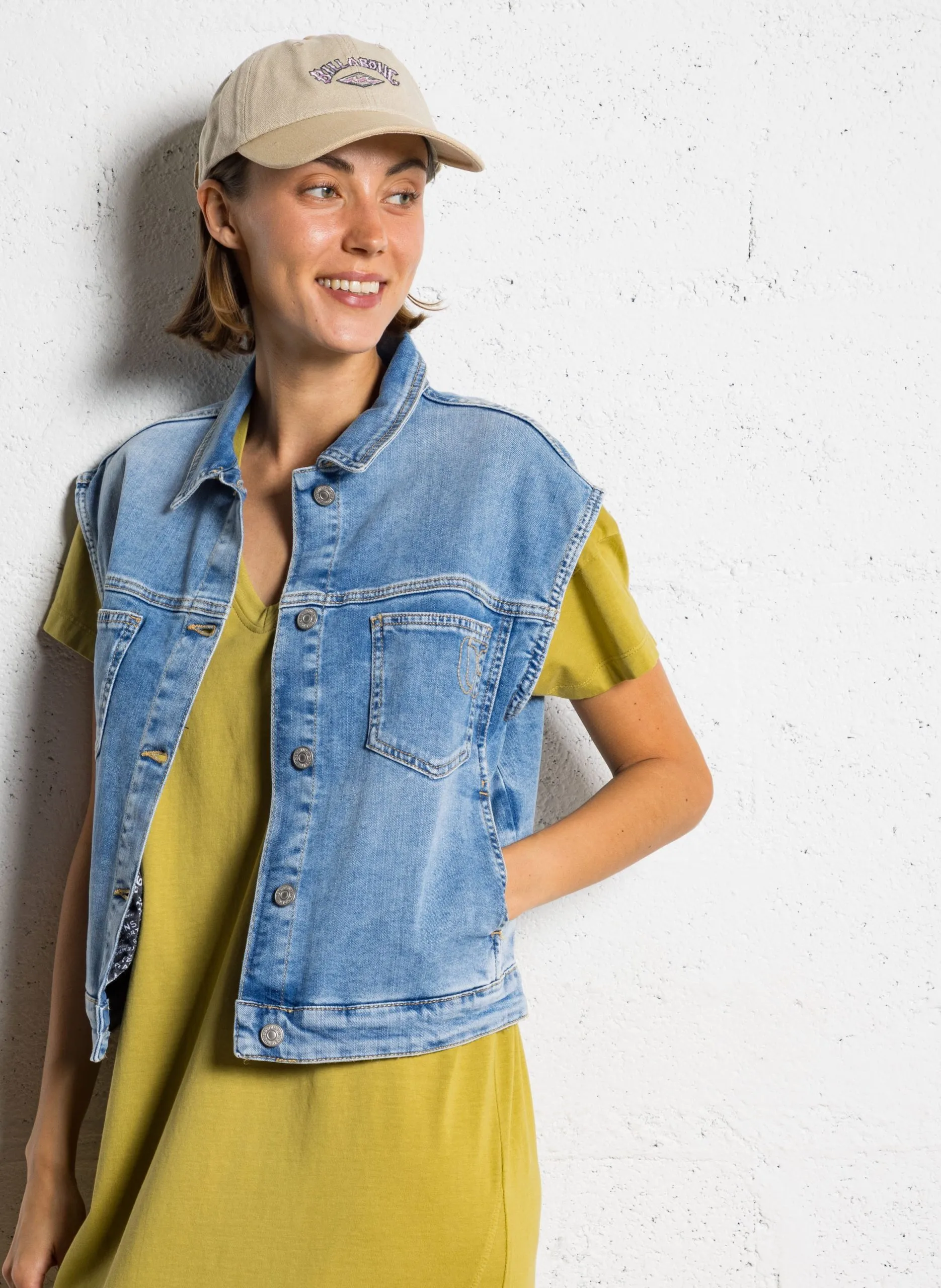 Veste droite en coton mélangé Bleu MALLARD