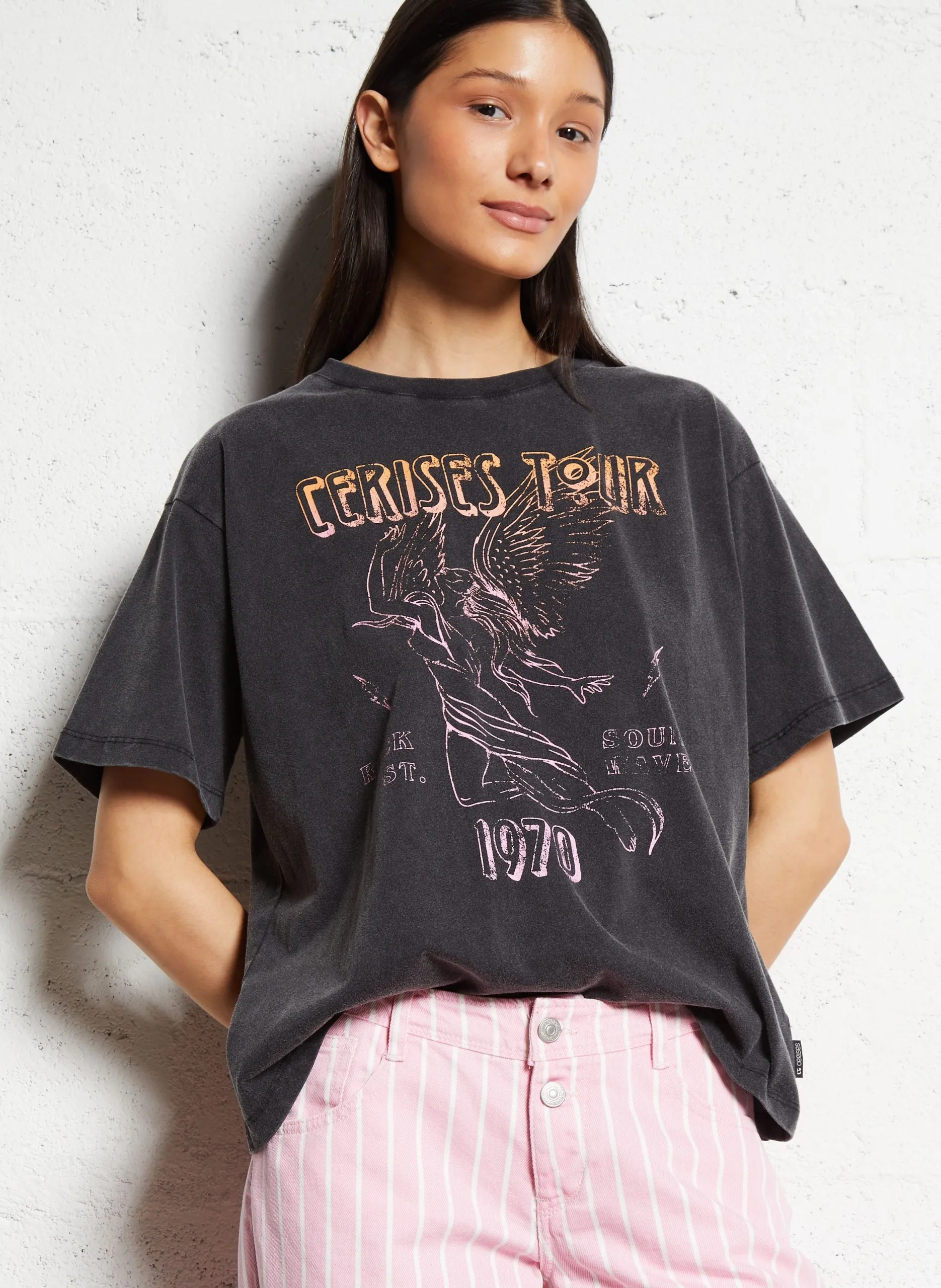 Tee-shirt col rond en coton Noir SCAVO