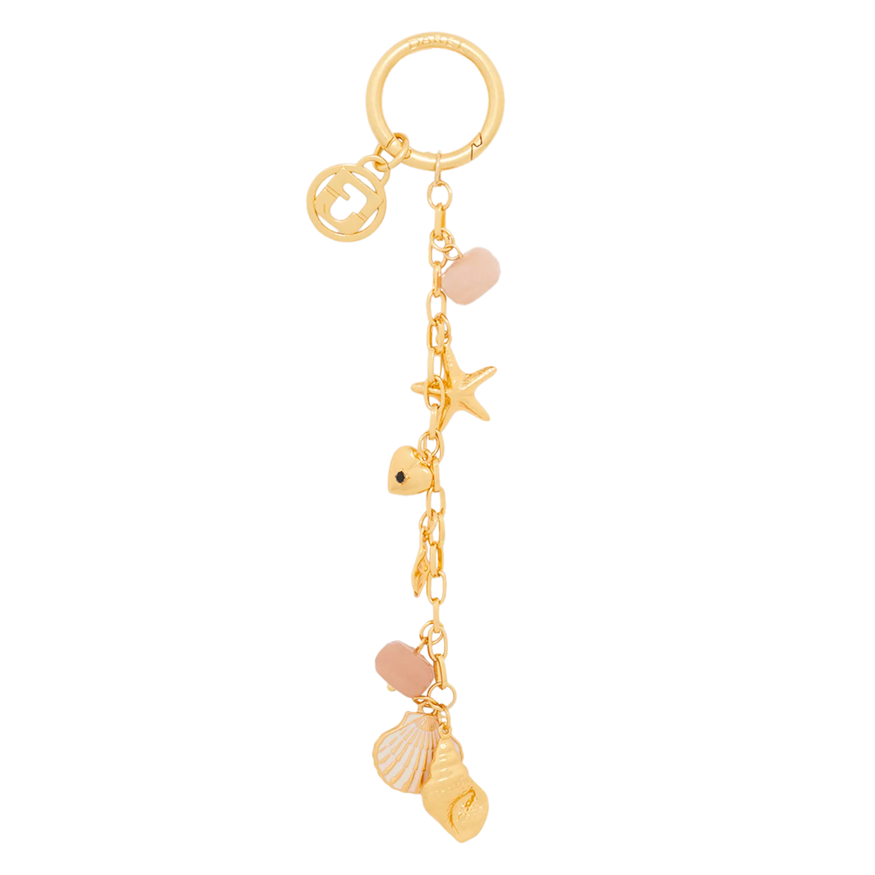 Charm de sac coquillages Doré