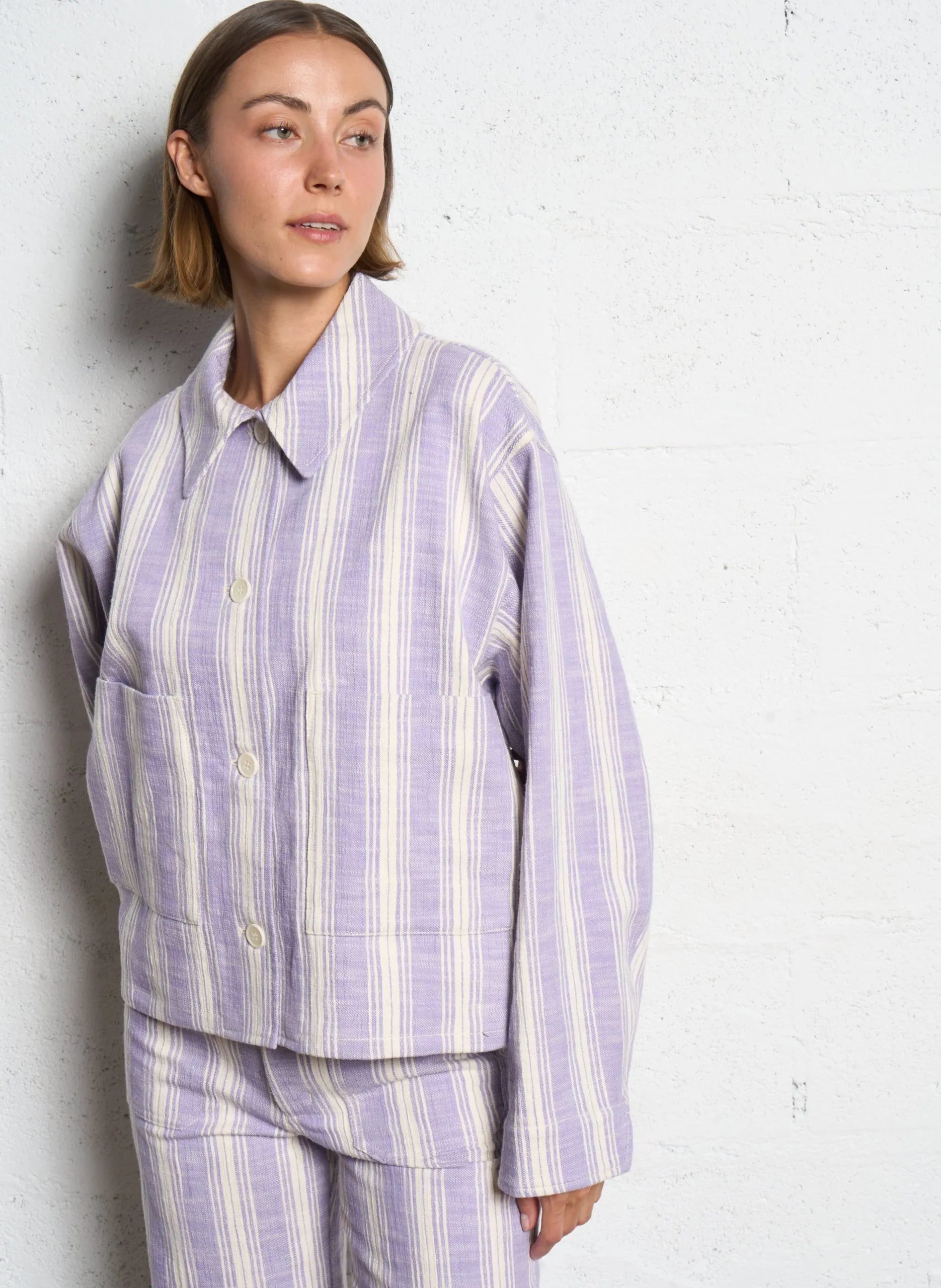 Veste col classique en coton Multicolore SAMIL