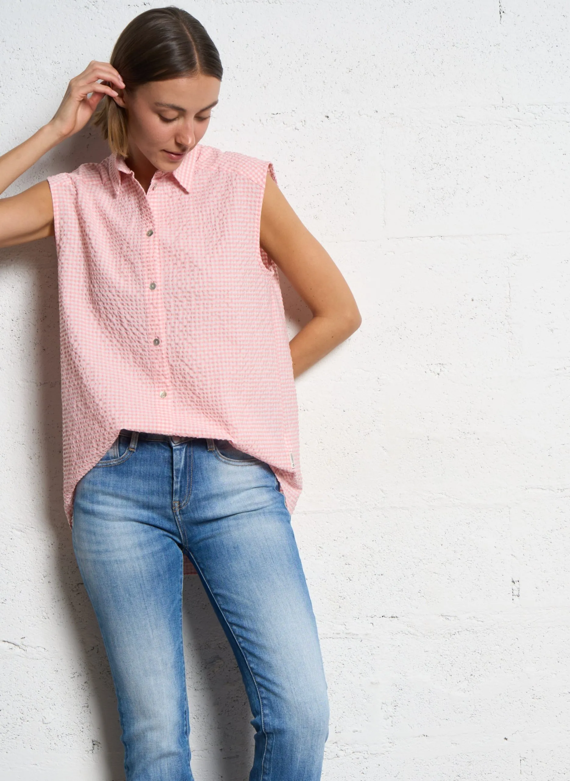 Chemise col classique en coton mélangé Rose ZOURA