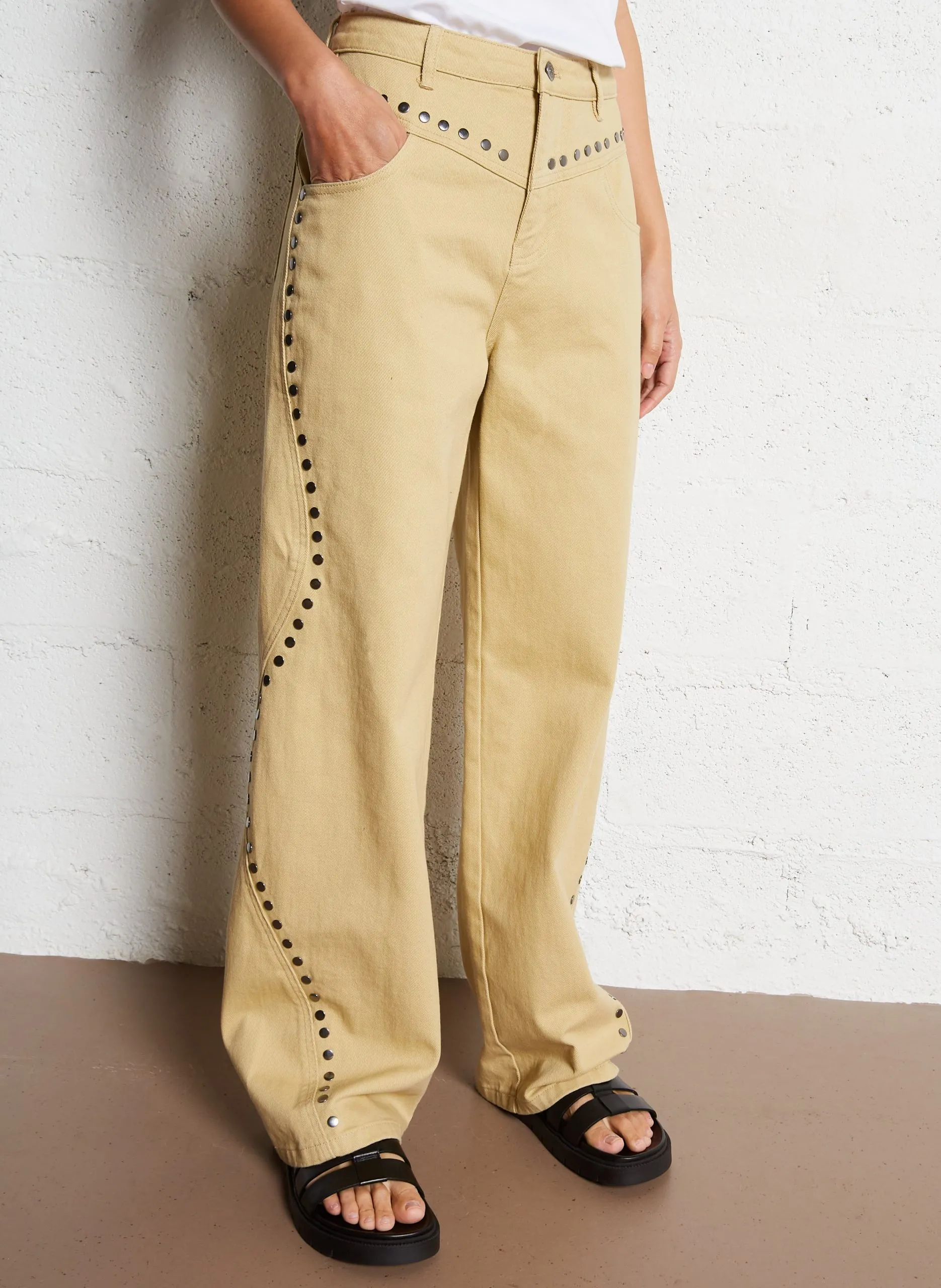 Jean large à studs Jaune PAUKLAND