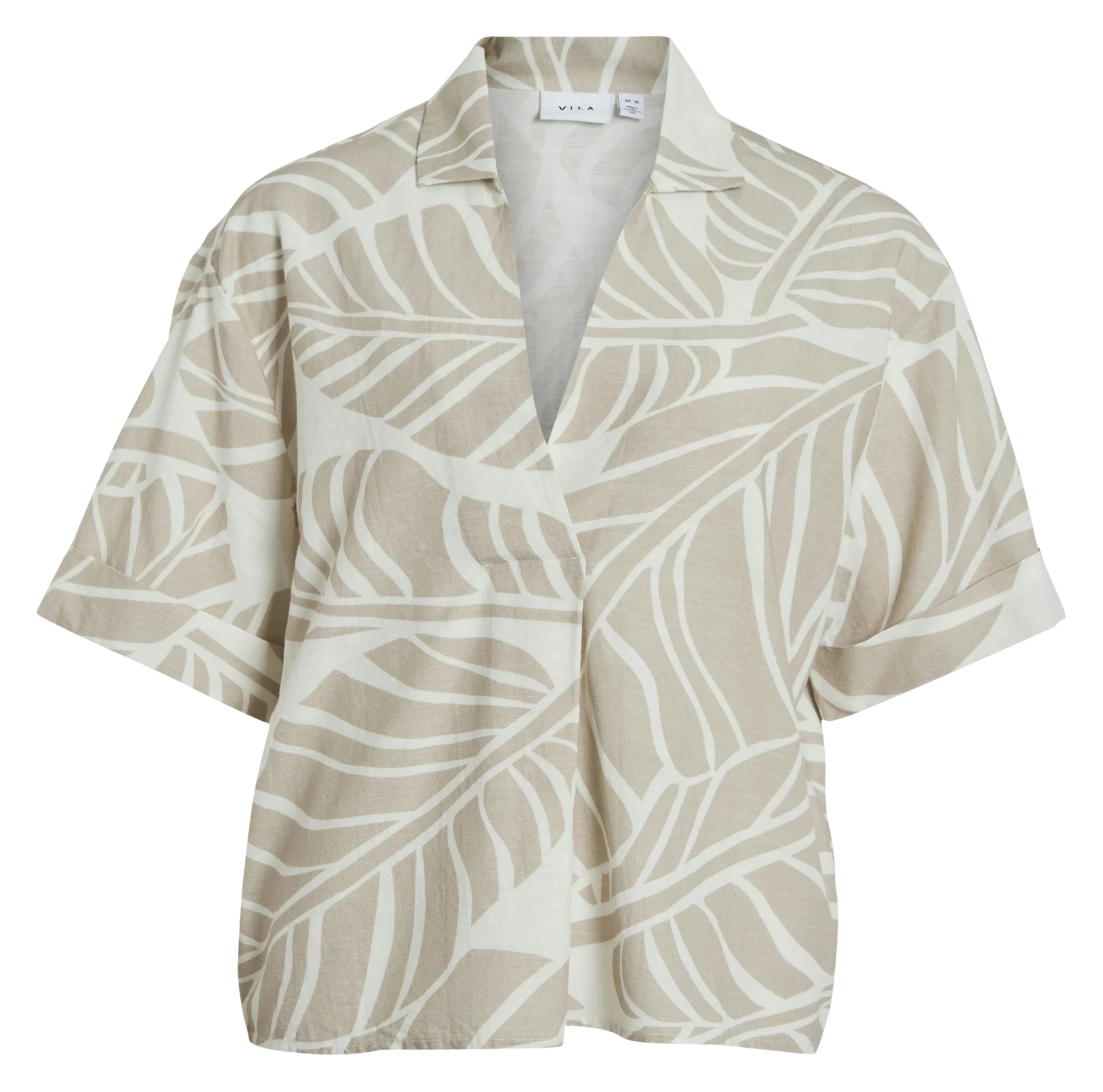 Top oversize en coton mélangé imprimé Gris