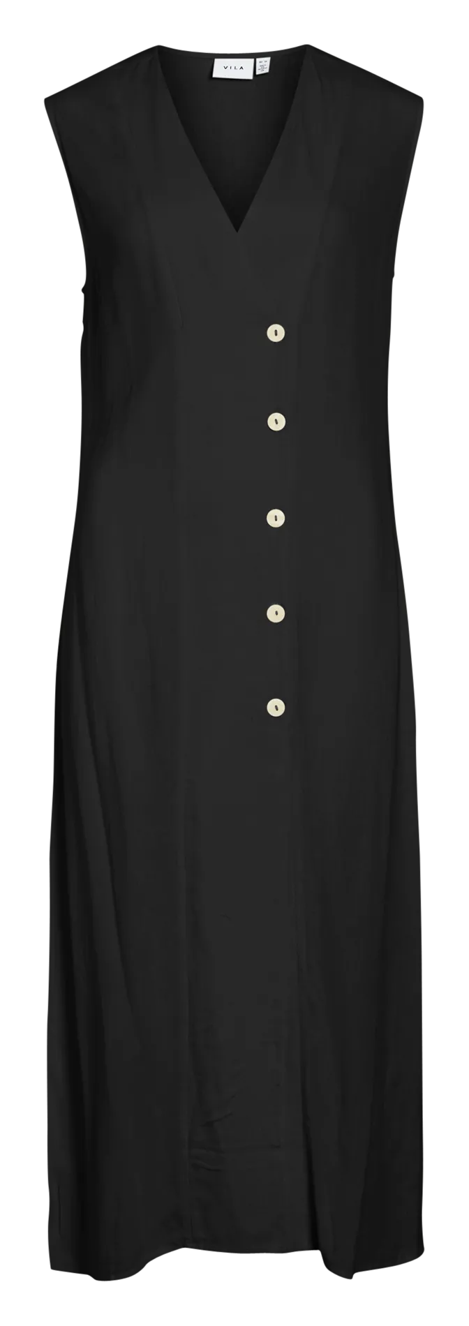 Robe midi col v Noir