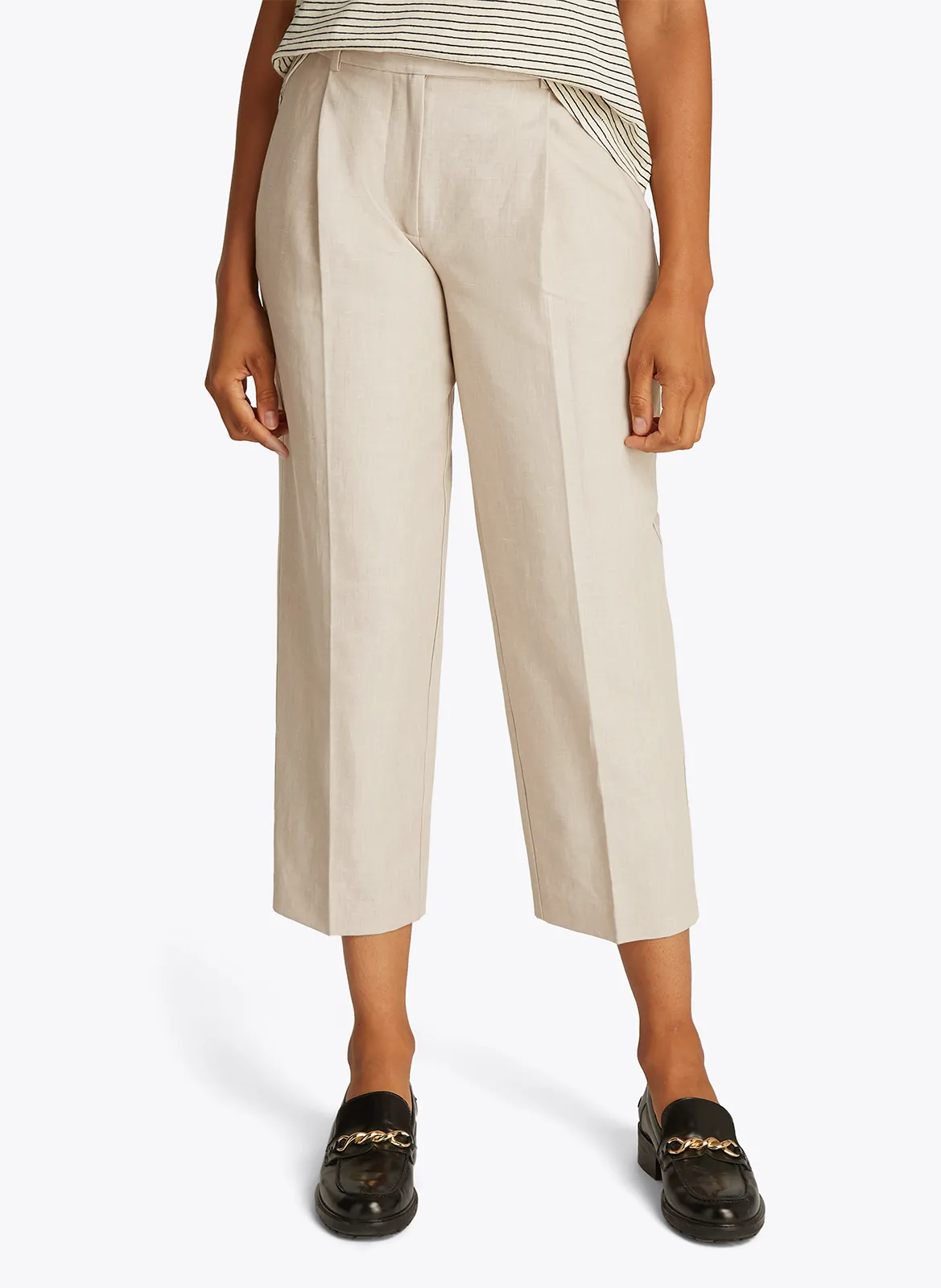 Pantalon droit décontracté Beige