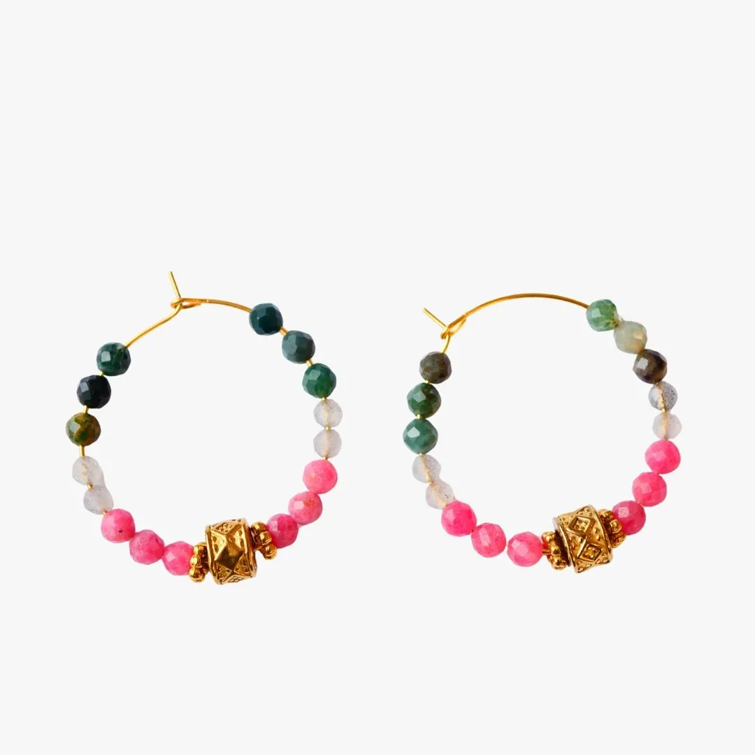 Boucles d’oreilles agate indienne Vert AHIMSA