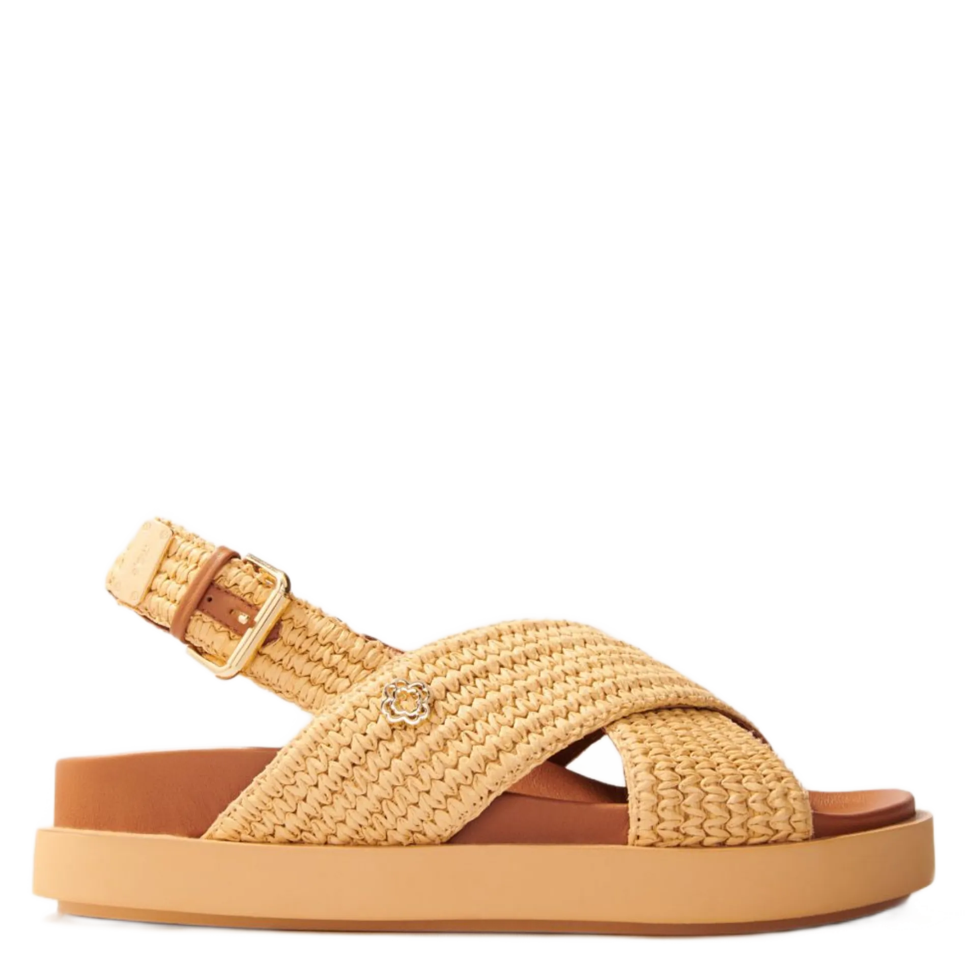 Sandales plates Beige