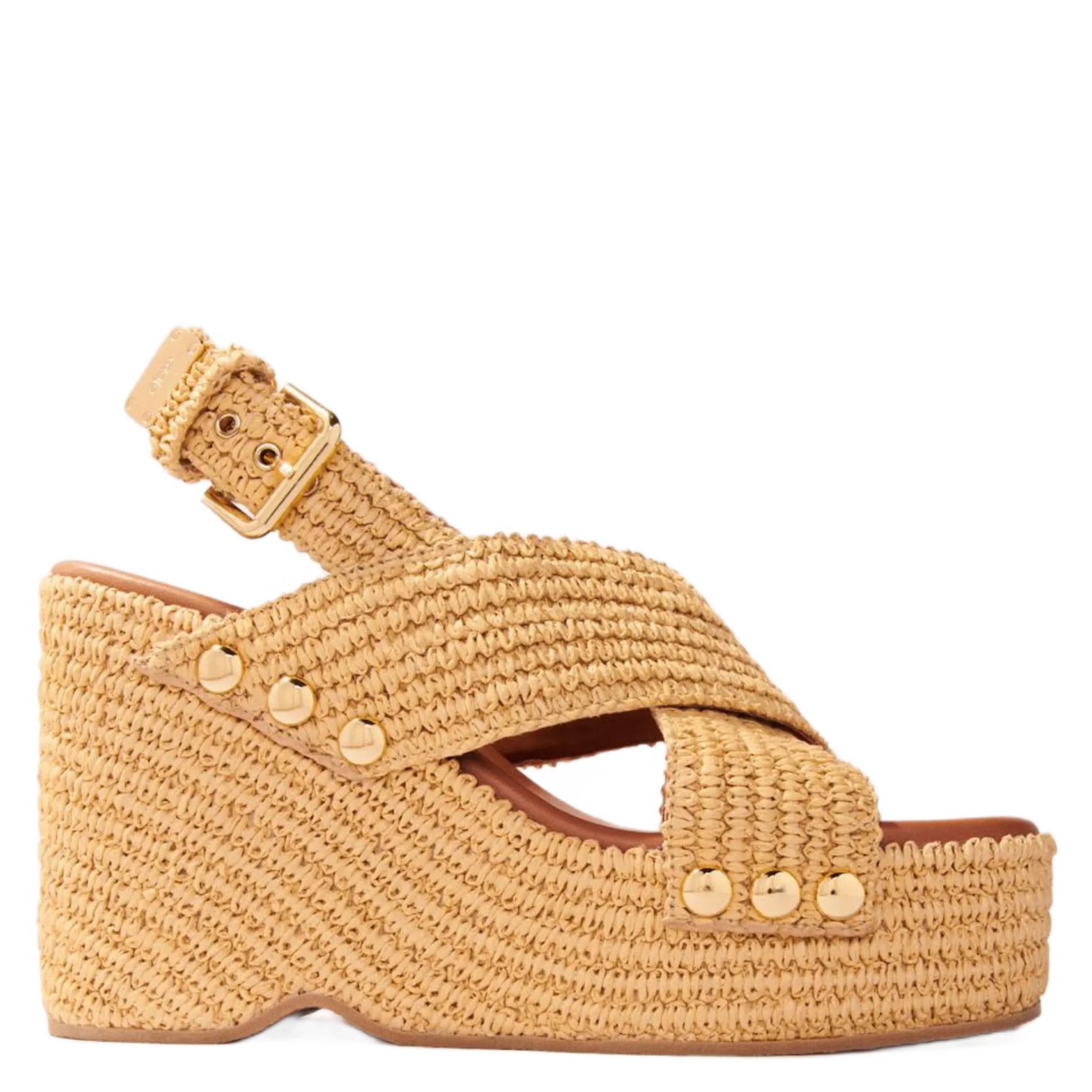 Sandales compensées Beige