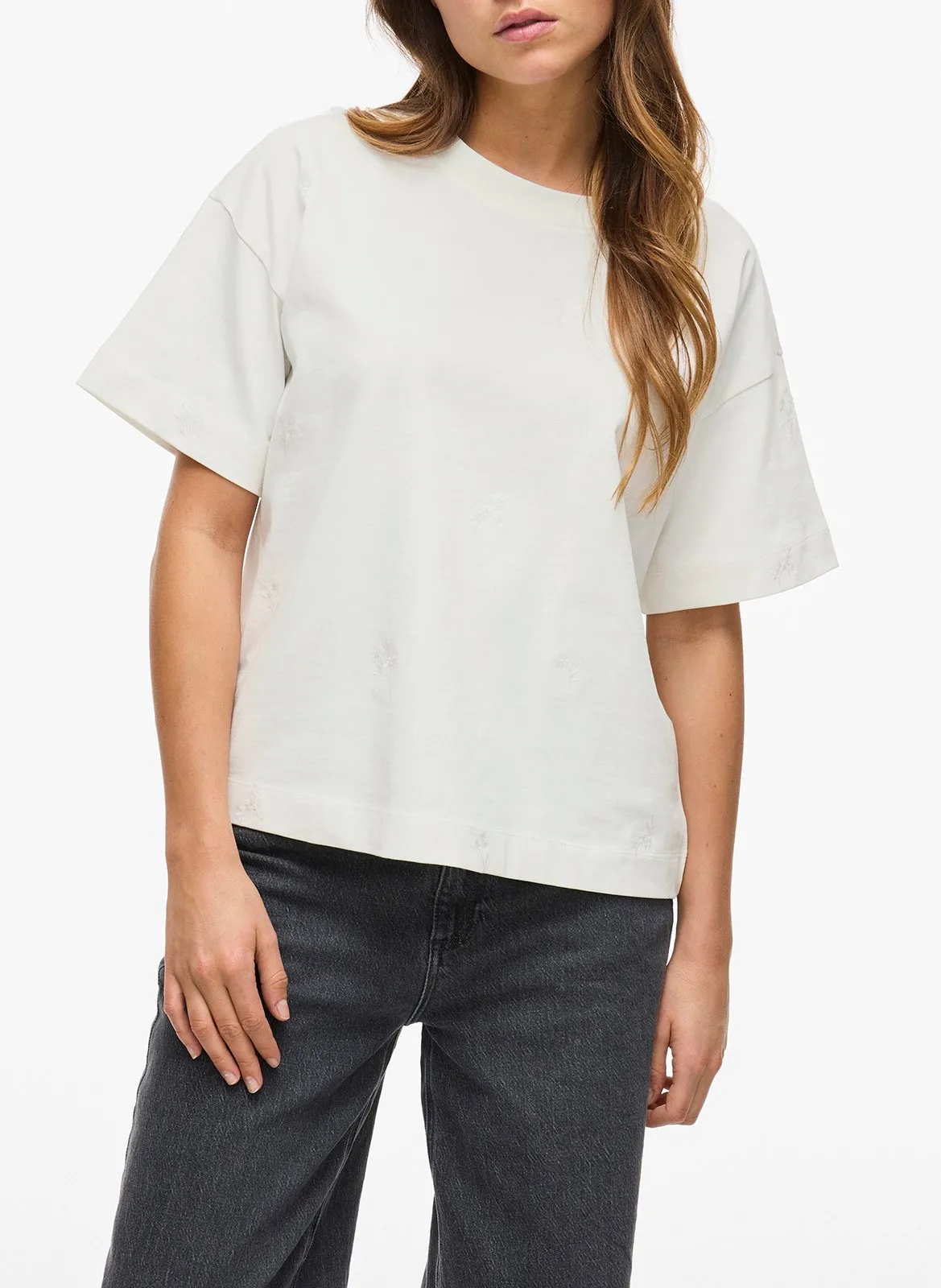 Tee-shirt oversize en coton bio mélangé Blanc