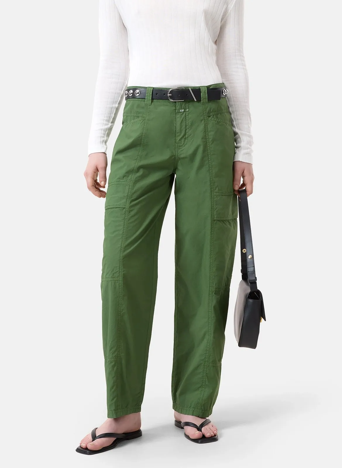 Pantalon cargo en coton Vert CALI