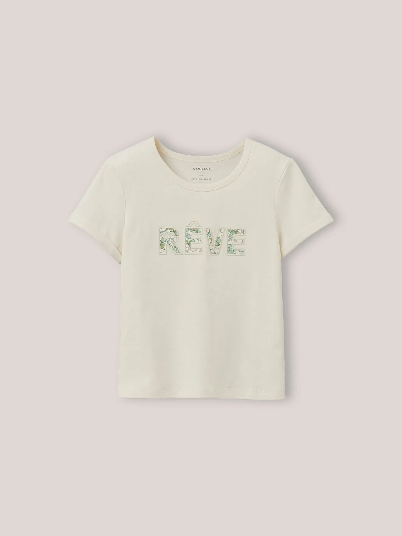 T-shirt à message imprimé mireille en coton biologique Blanc