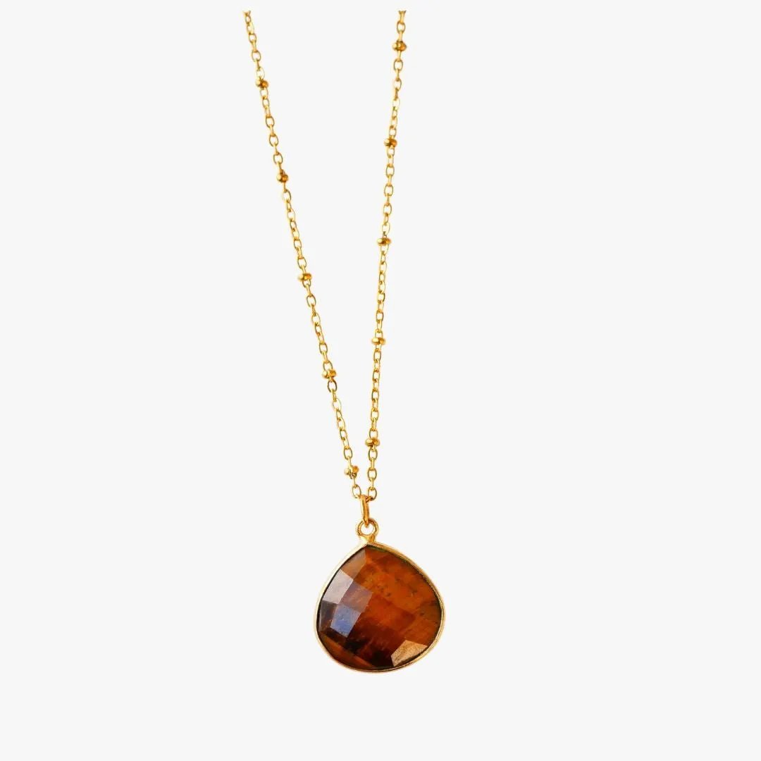 Collier oeil de tigre Marron JUSTINE