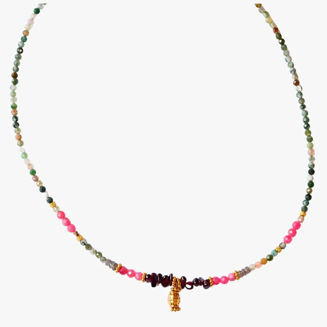 Collier agate indienne Vert SNEH