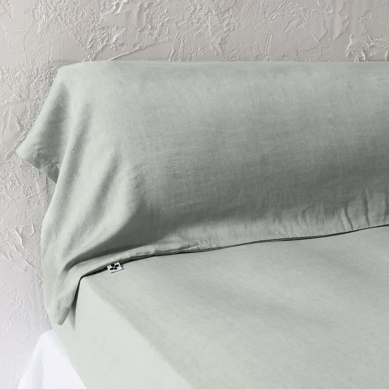 Taie de traversin coton pur Vert