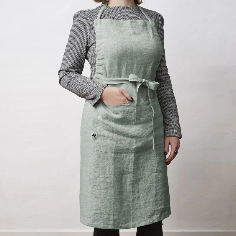 Tablier de chef en gaze de coton Bleu