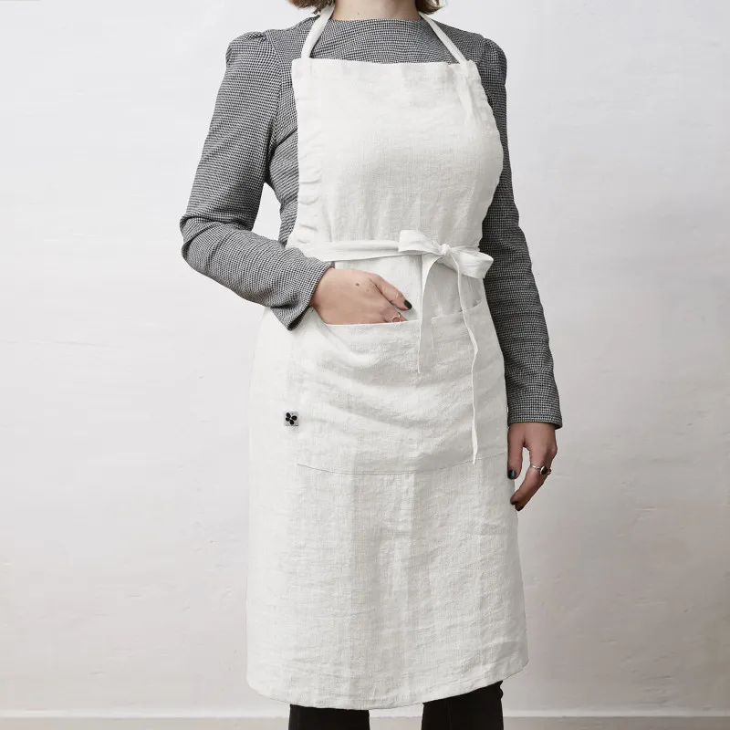 Tablier de chef en gaze de coton Blanc