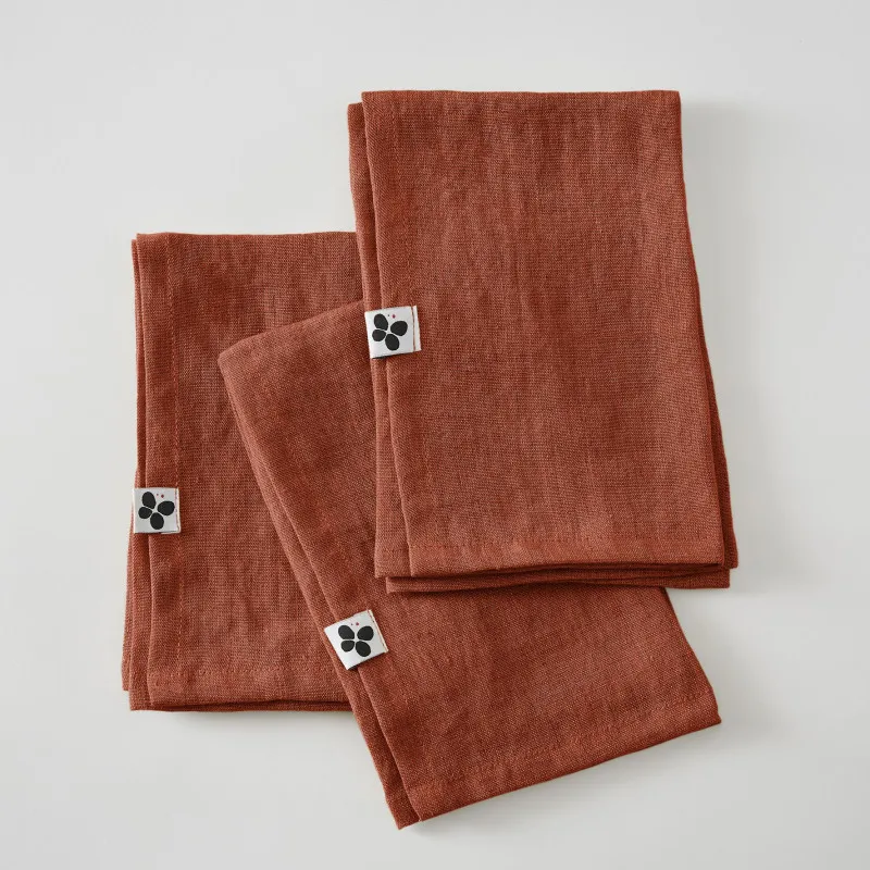 Lot de 2 essuie-mains en gaze de coton Marron