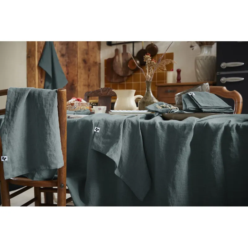 Nappe de table en gaze de coton Gris
