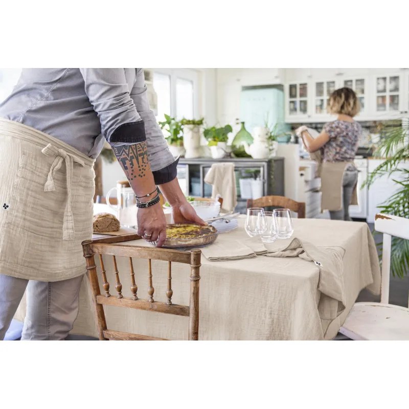 Nappe de table en gaze de coton Beige