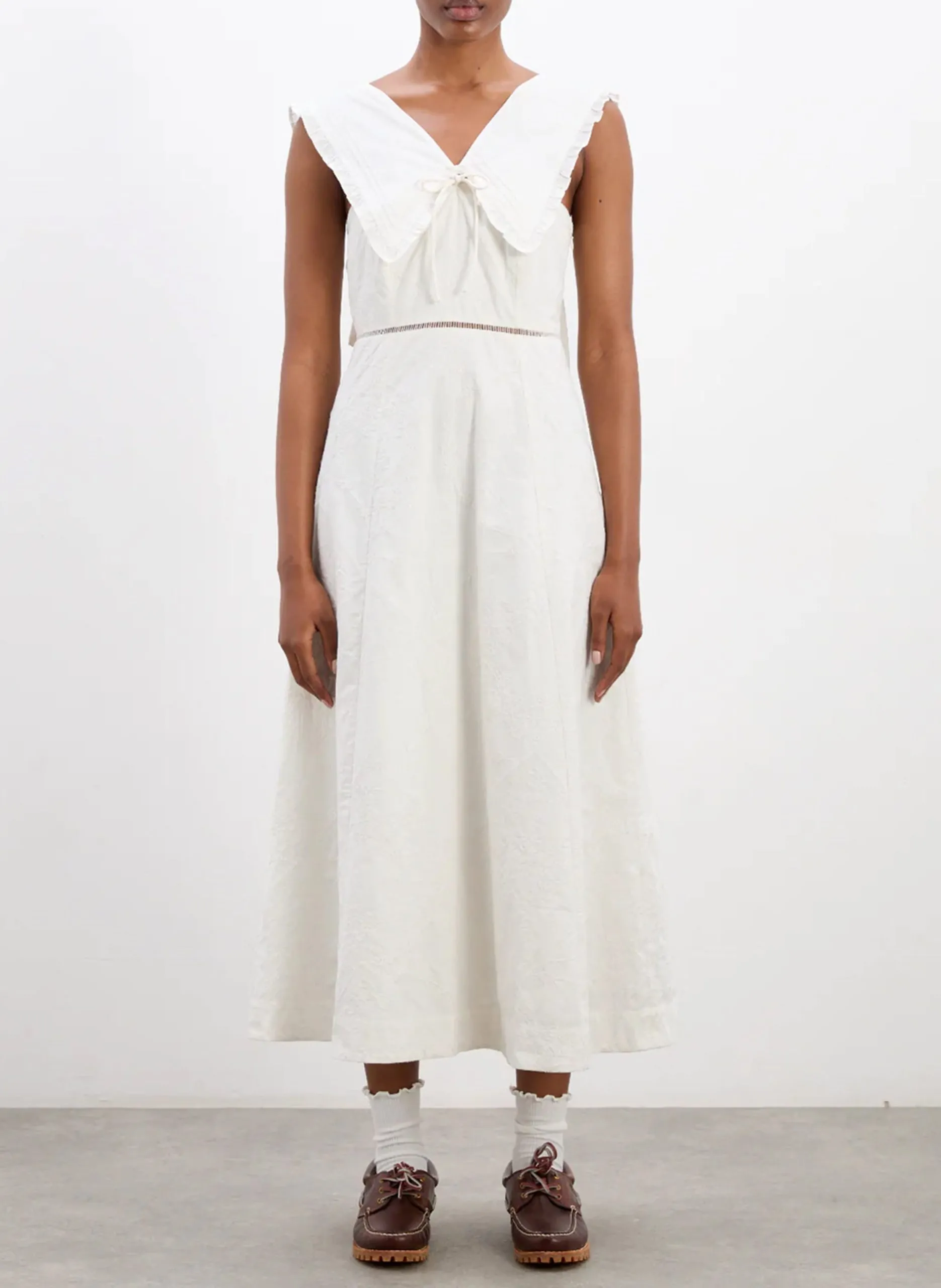 Robe midi bustier en coton bio Blanc FAN FAN