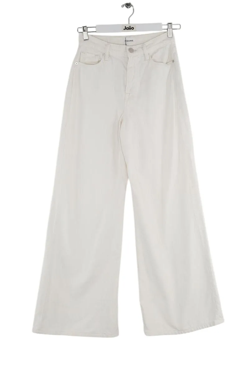 Jean large en coton Blanc