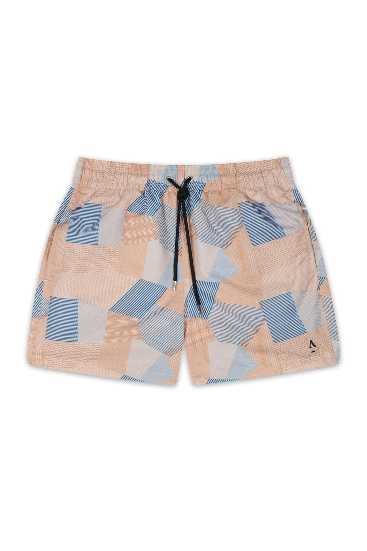 Short de bain imprimé ceinture élastique Orange RIVES