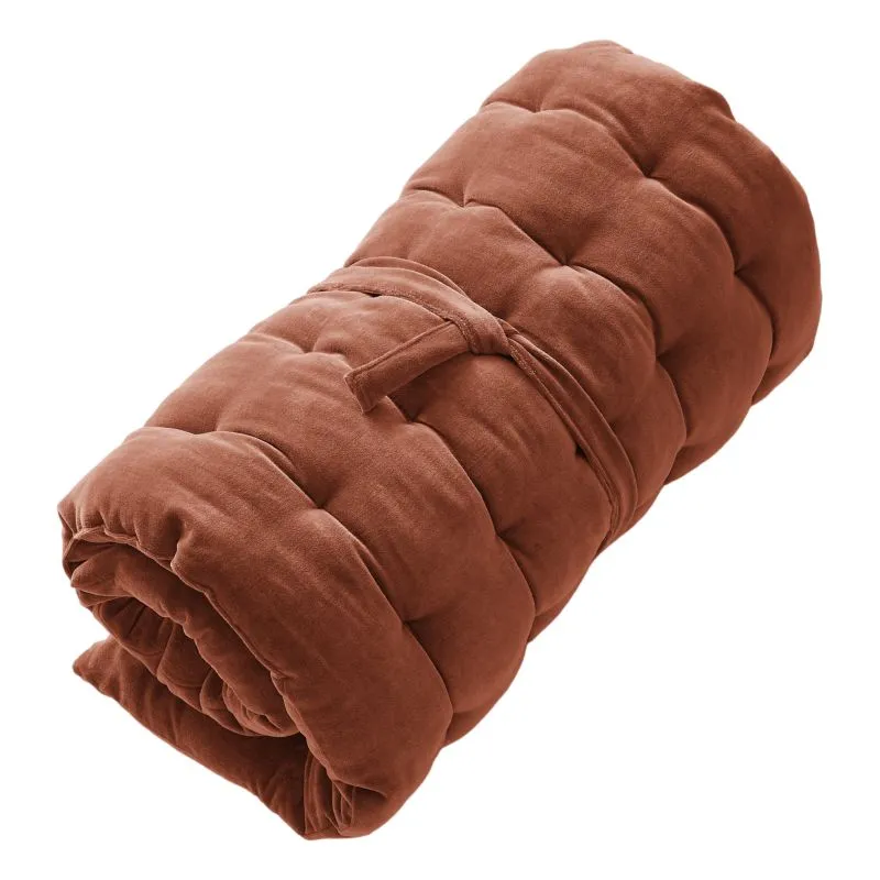 Coussin de sol en velours de coton Rouge