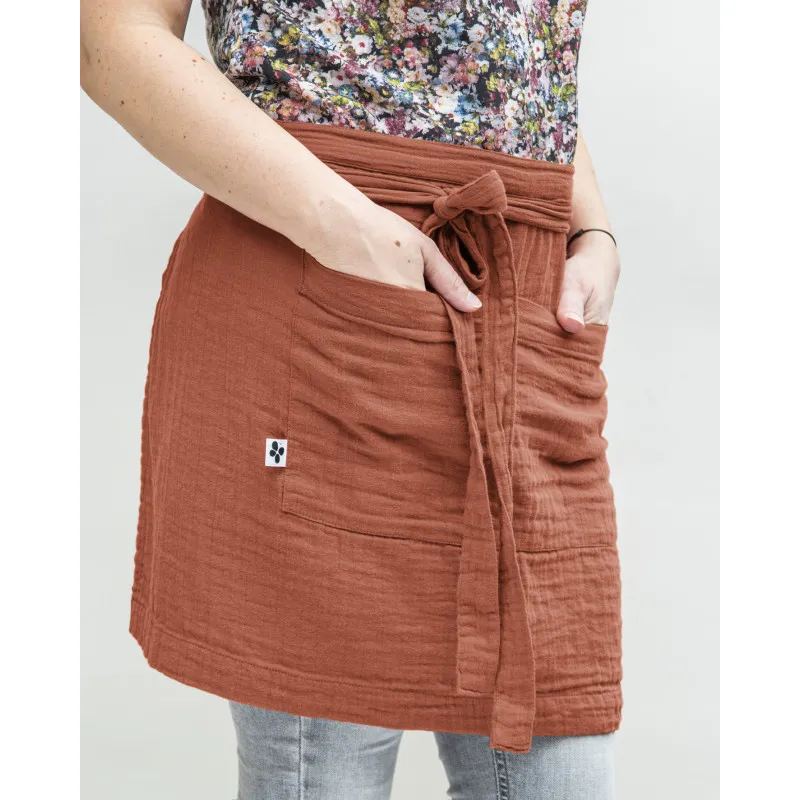 Tablier de chef en gaze de coton Rouge