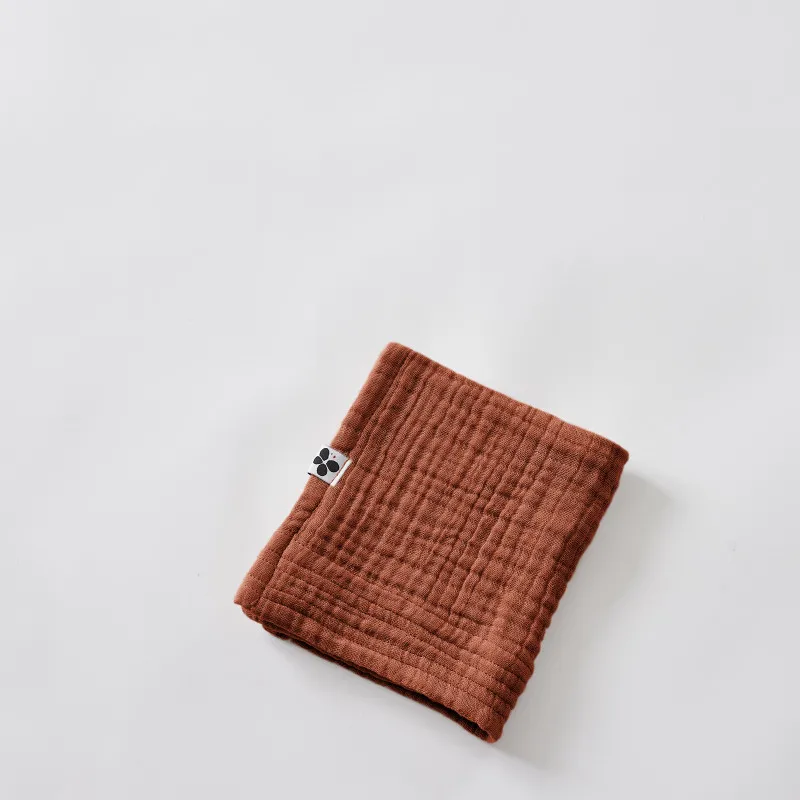 Serviette invité 30 x 50 cm gaze de coton unie gaïa Rouge