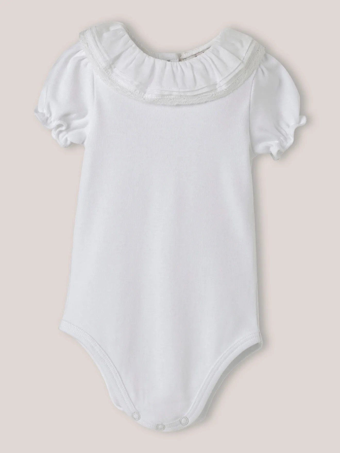 Body col plis religieuses en coton biologique Blanc