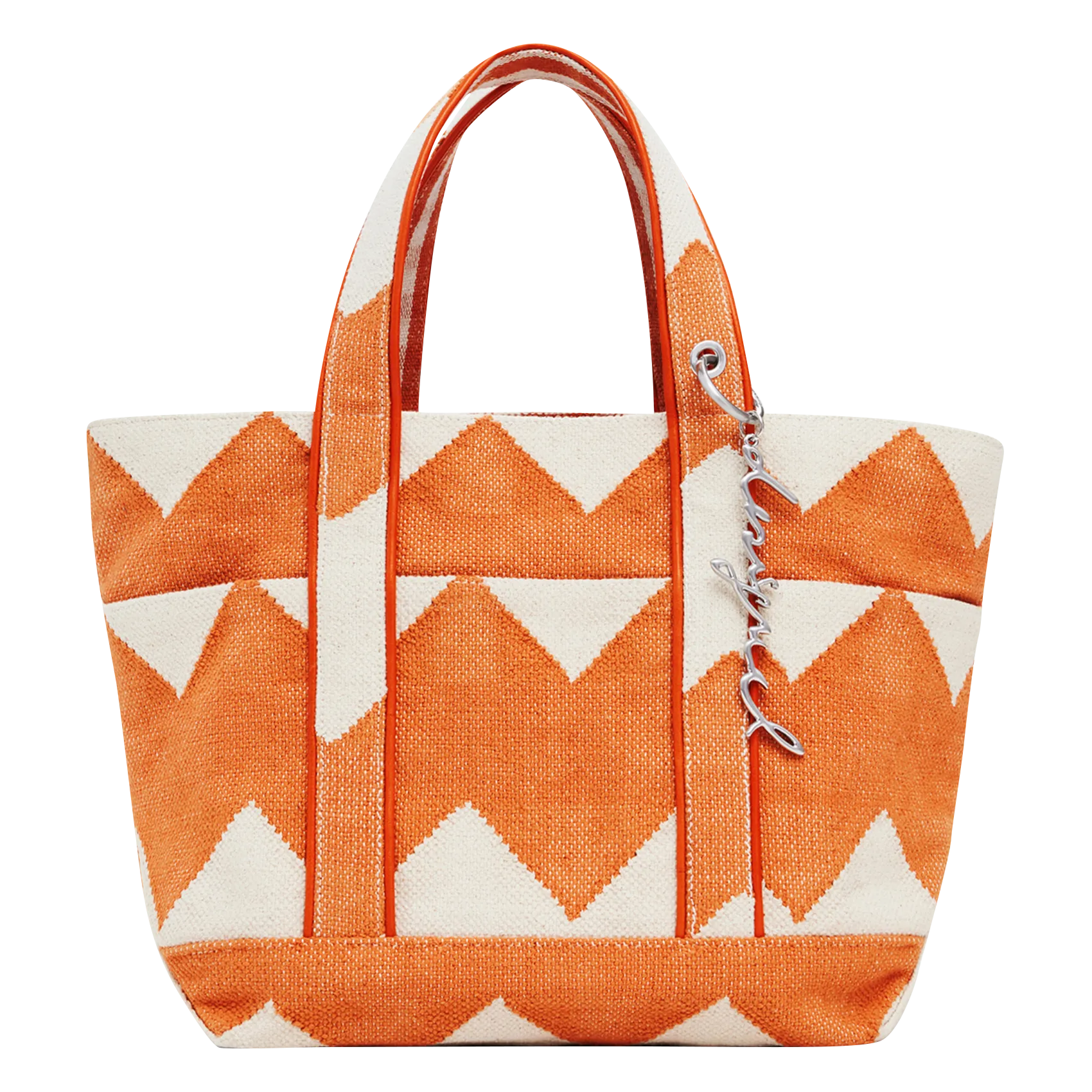Sac porté main en coton mélangé Orange