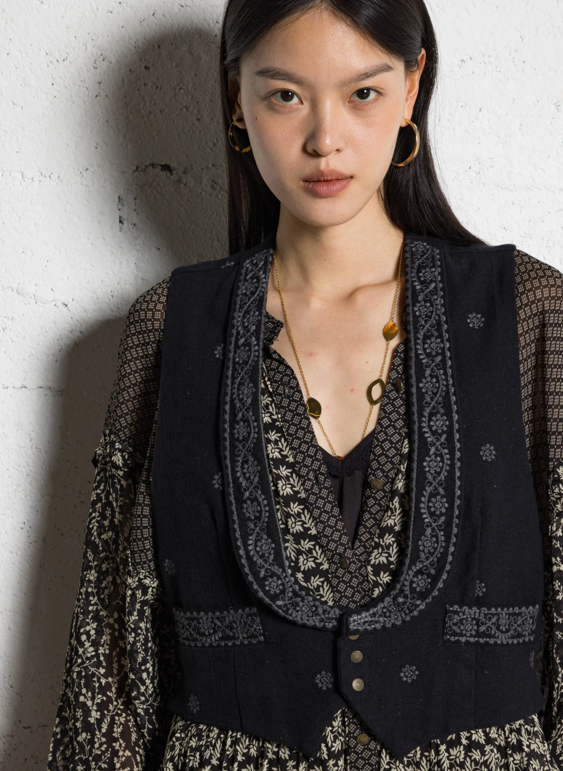 Veste décolleté plongeant en coton Noir TEQUILA LUPITA