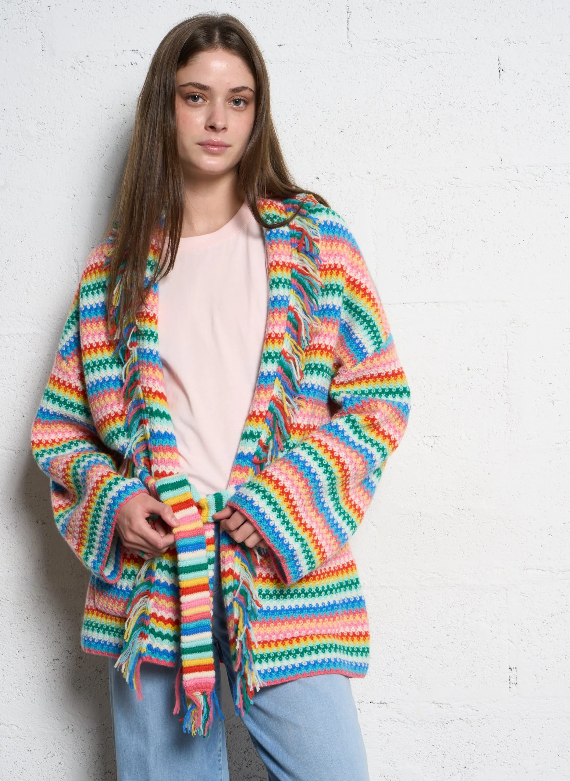 Veste droite en cachemire Multicolore ZAINA