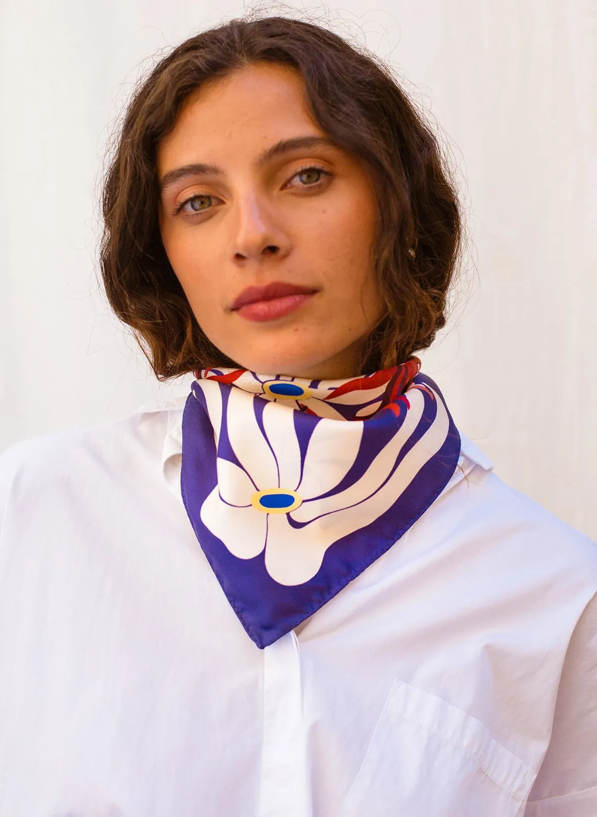 Foulard en soie Bleu DANSEURS DU SOLEIL
