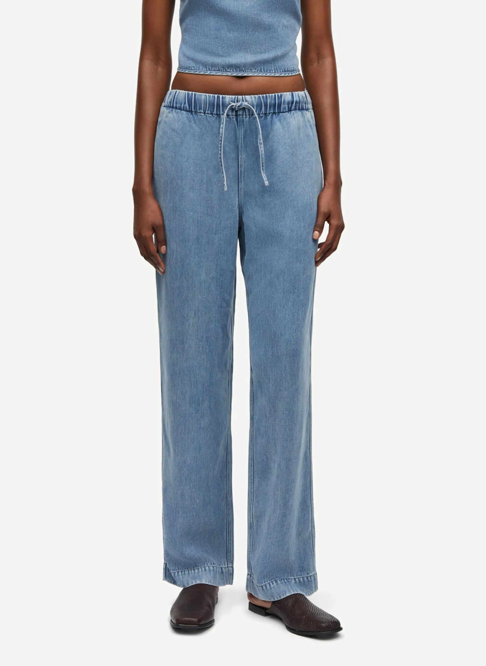 Pantalon droit Bleu SAHOYSA