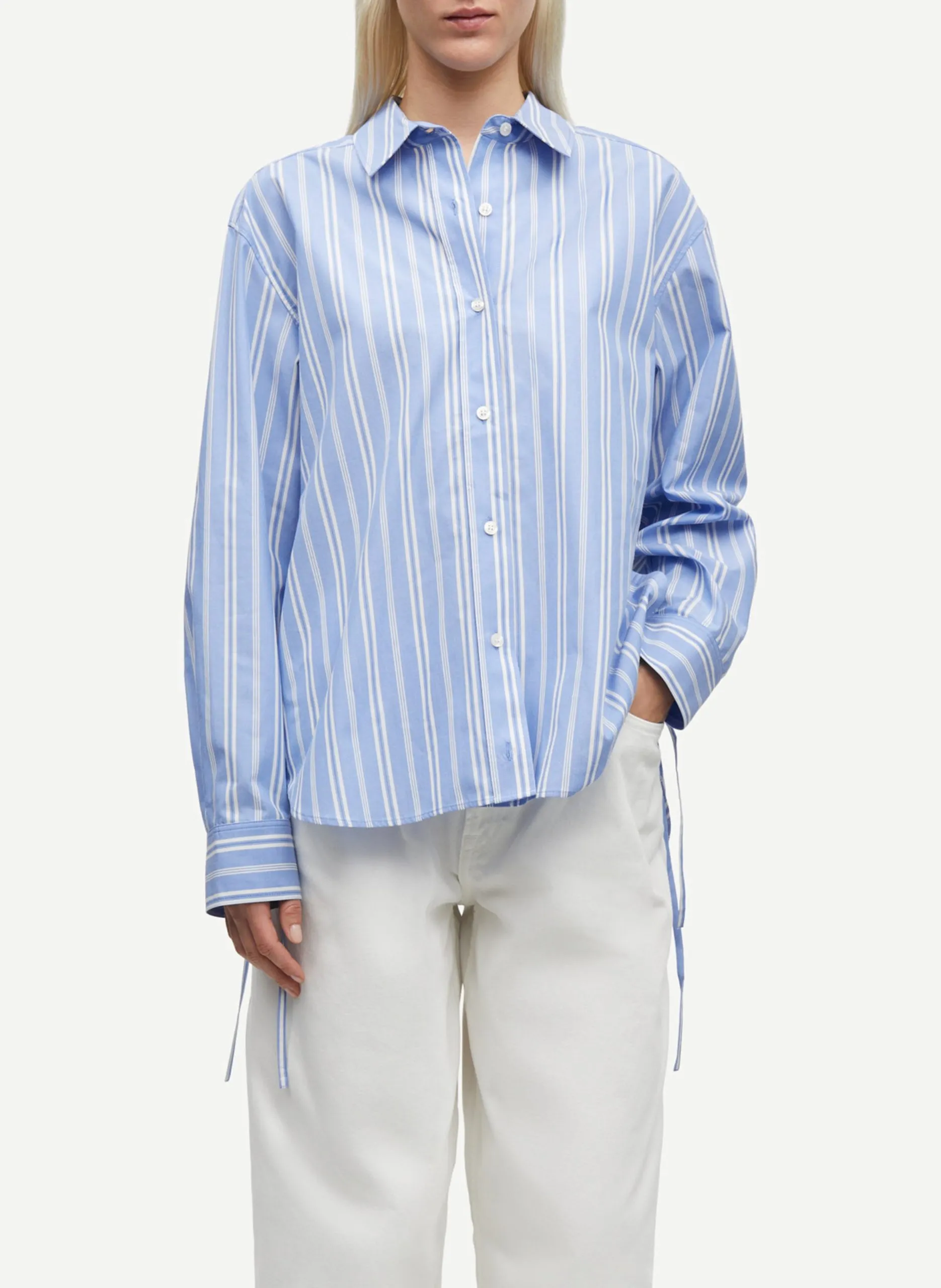 Chemise col classique à rayures Bleu SACATAN