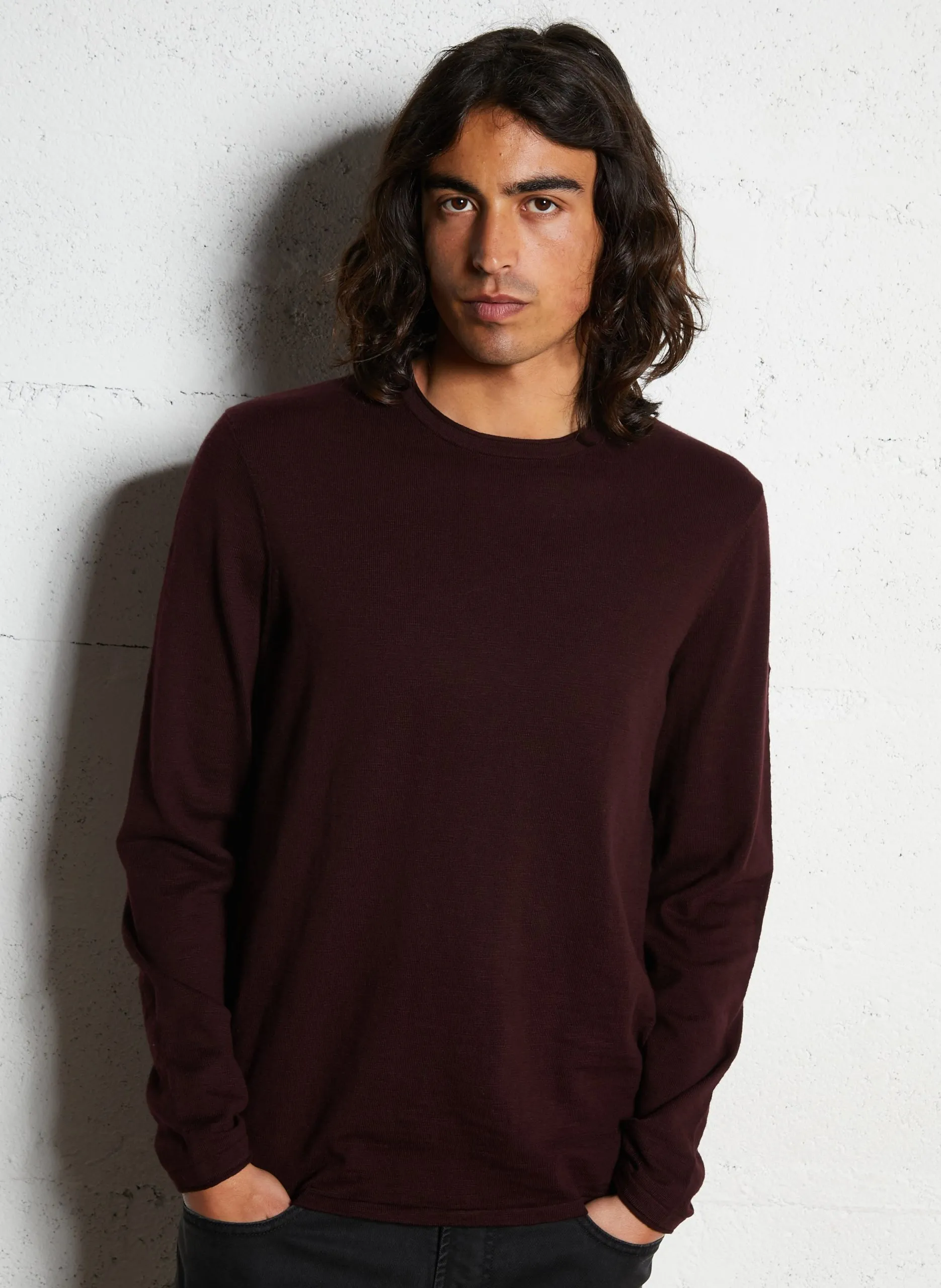 Pull droit en coton Violet