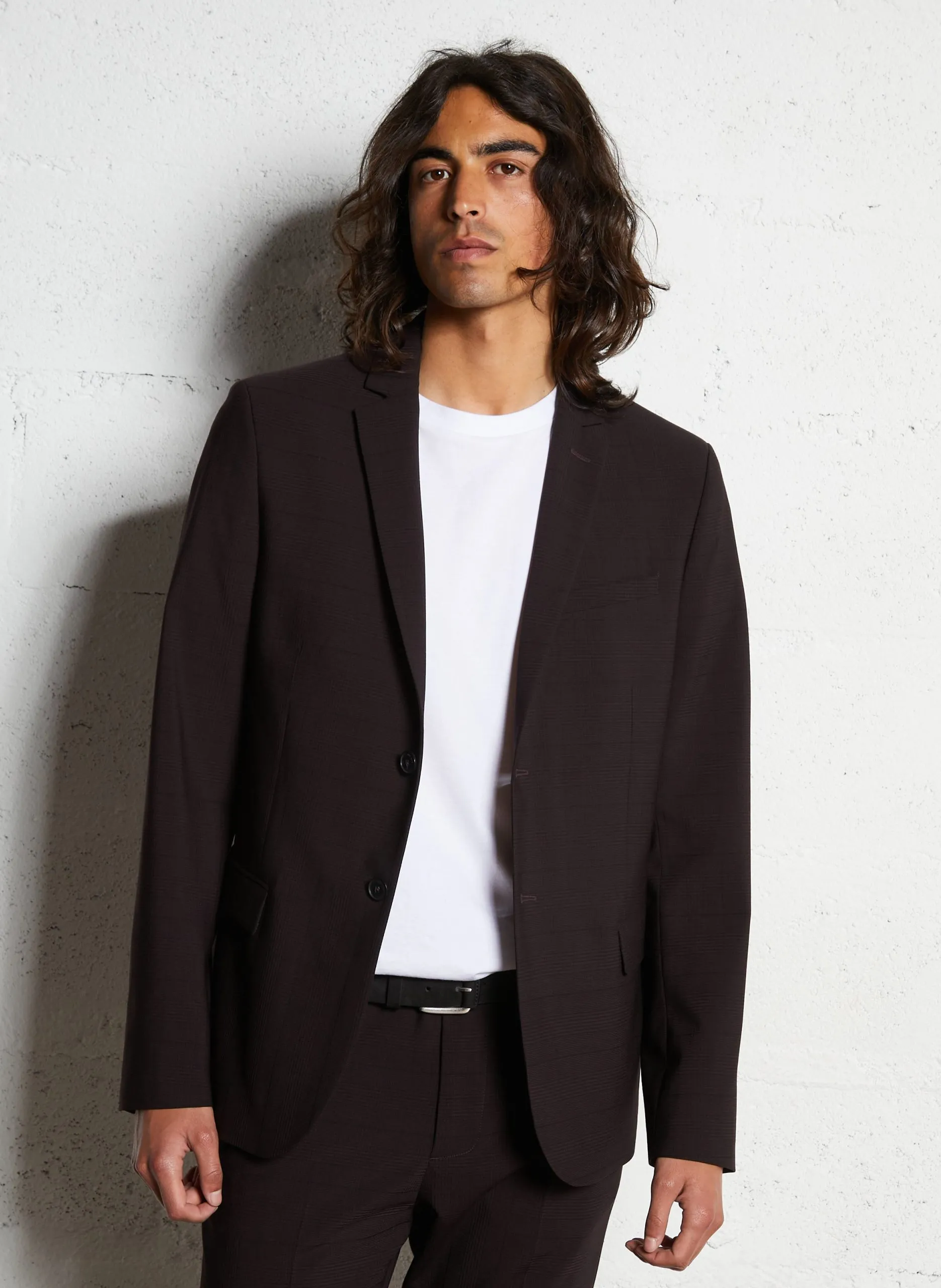 Veste de costume à carreaux Violet